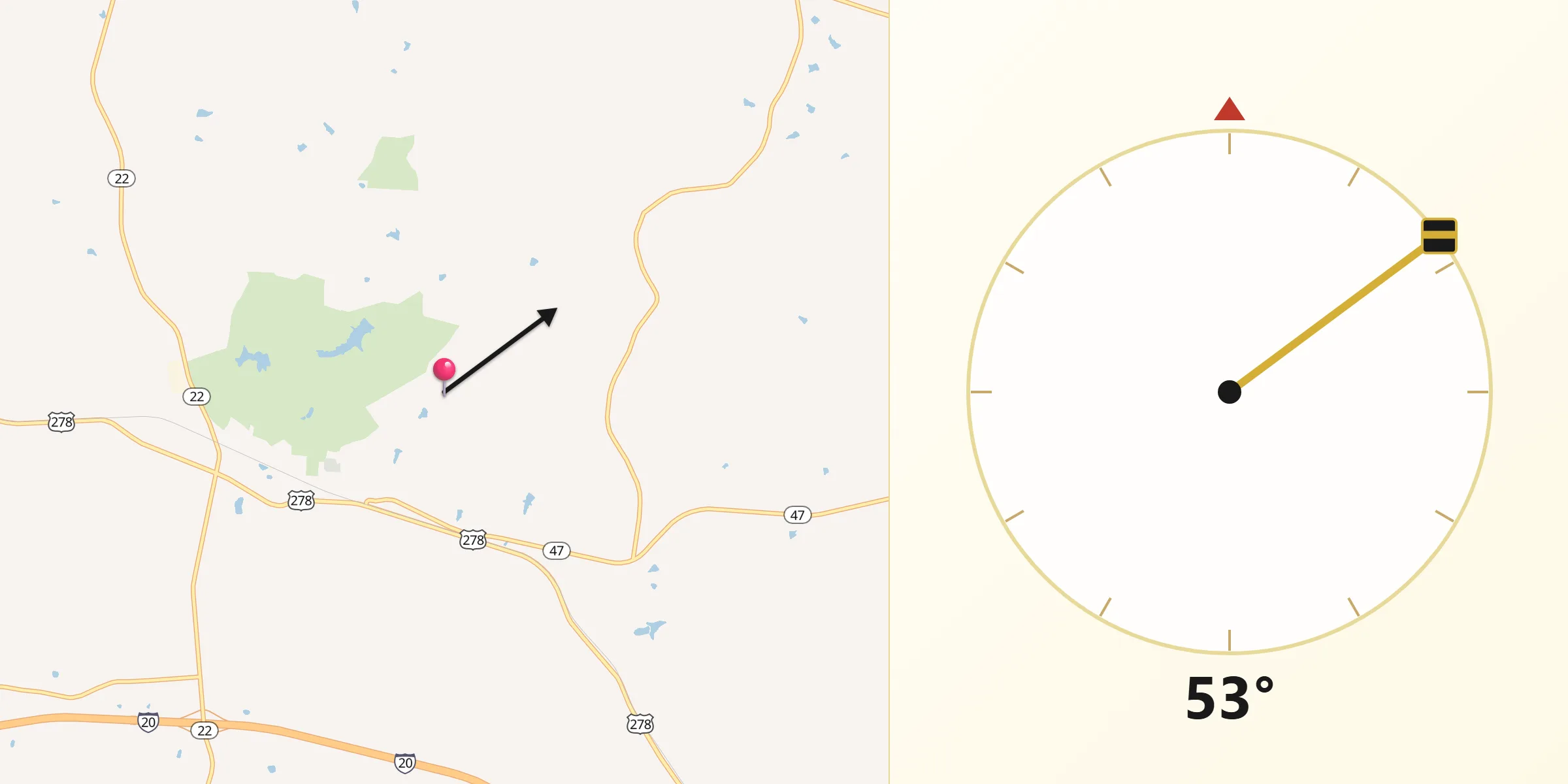 Qibla Direction from Taliaferro