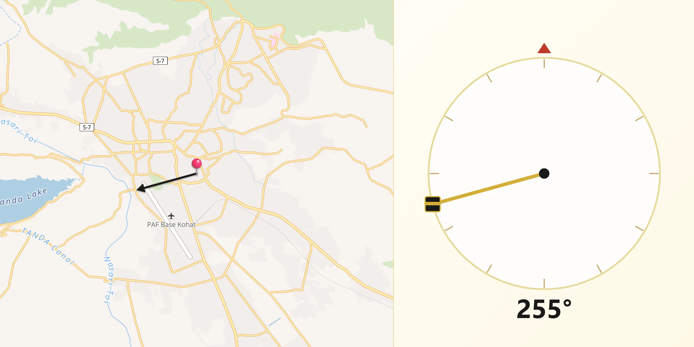 Kohat şehrinden Kıble Yönü