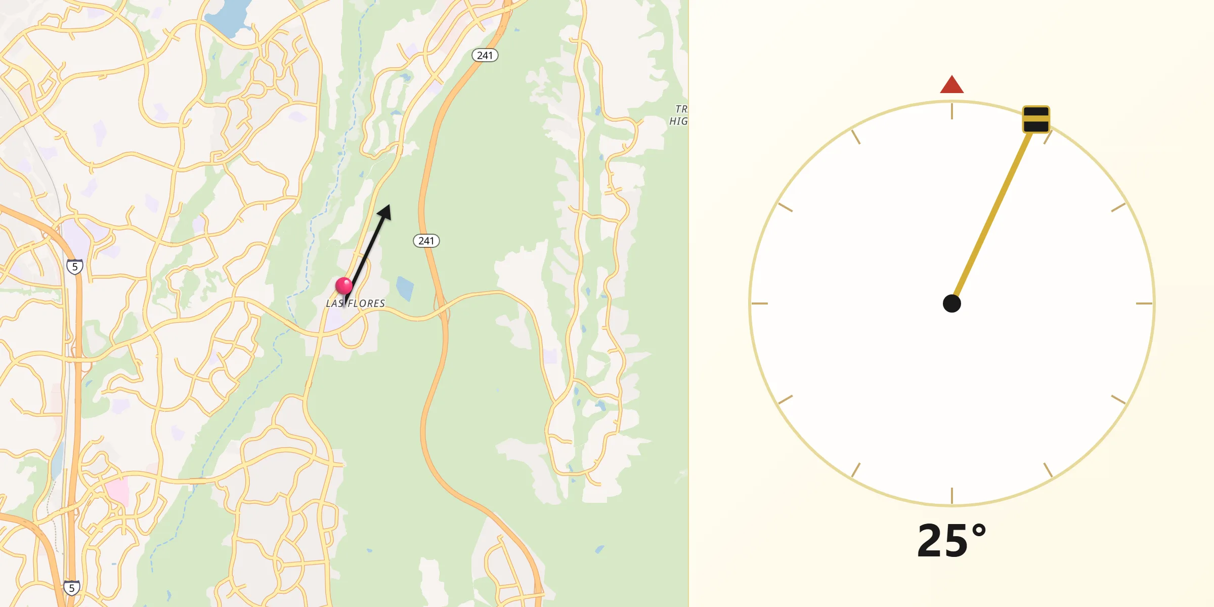 Qibla Direction from Las Flores