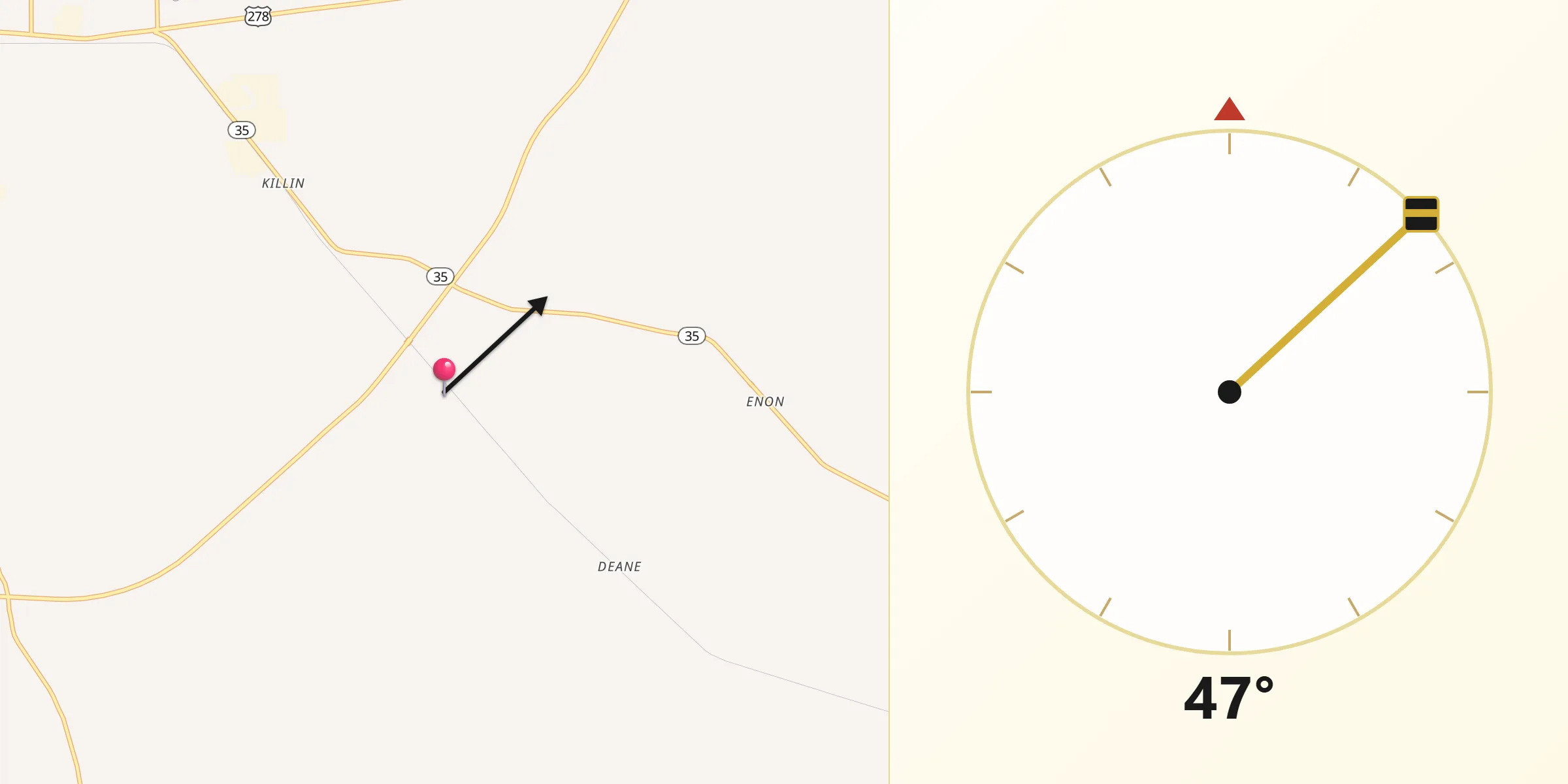 Qibla Direction from Drew