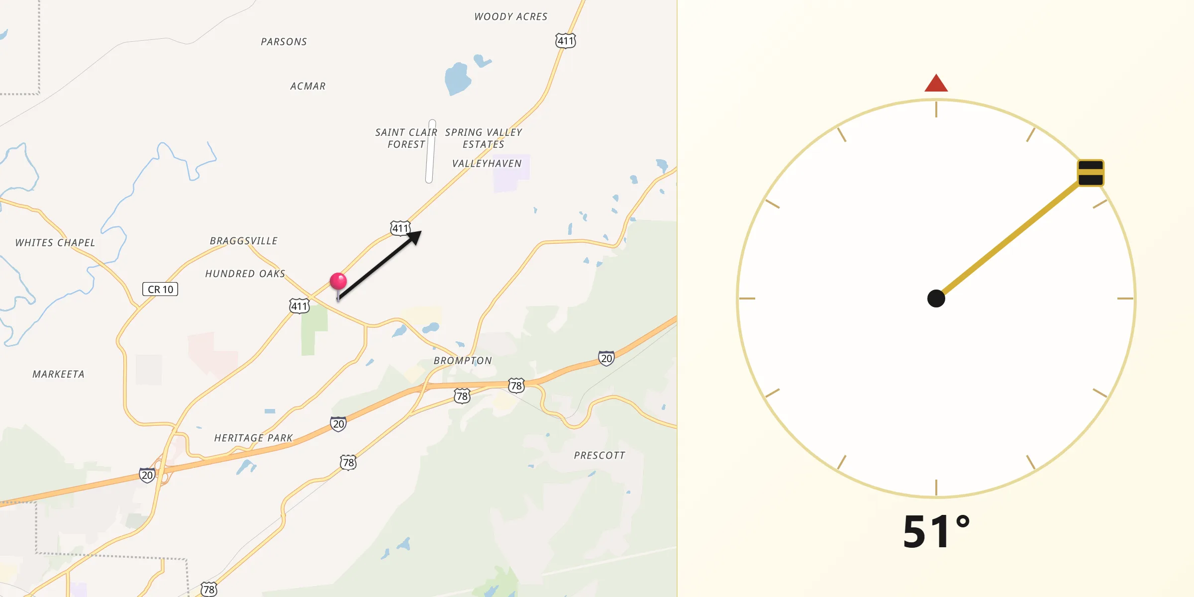 Qibla Direction from Moody