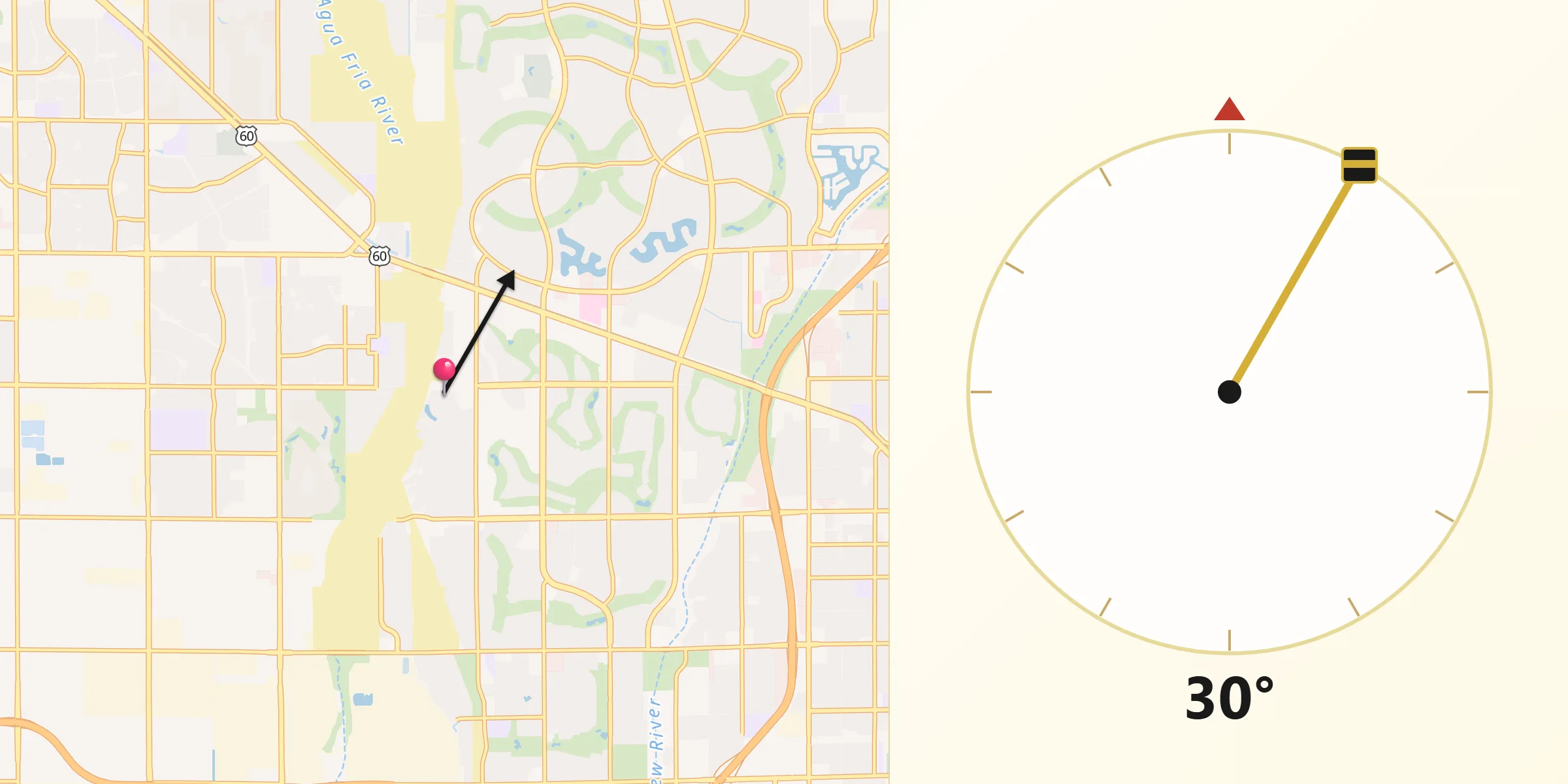 Qibla Direction from Youngtown