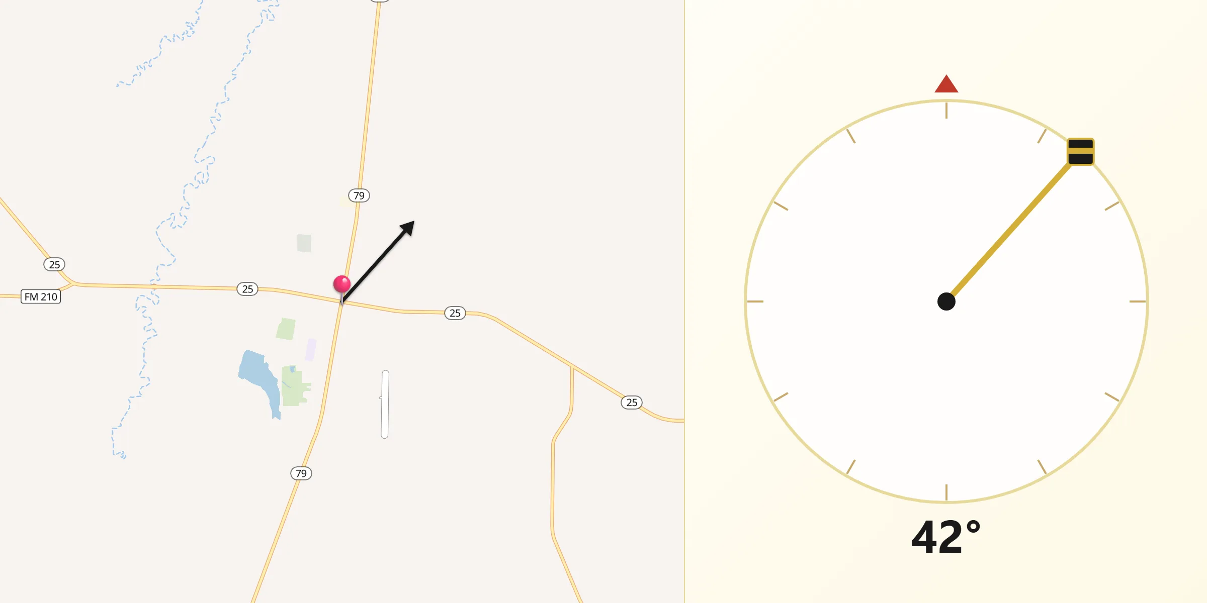 Qibla Direction from Archer City