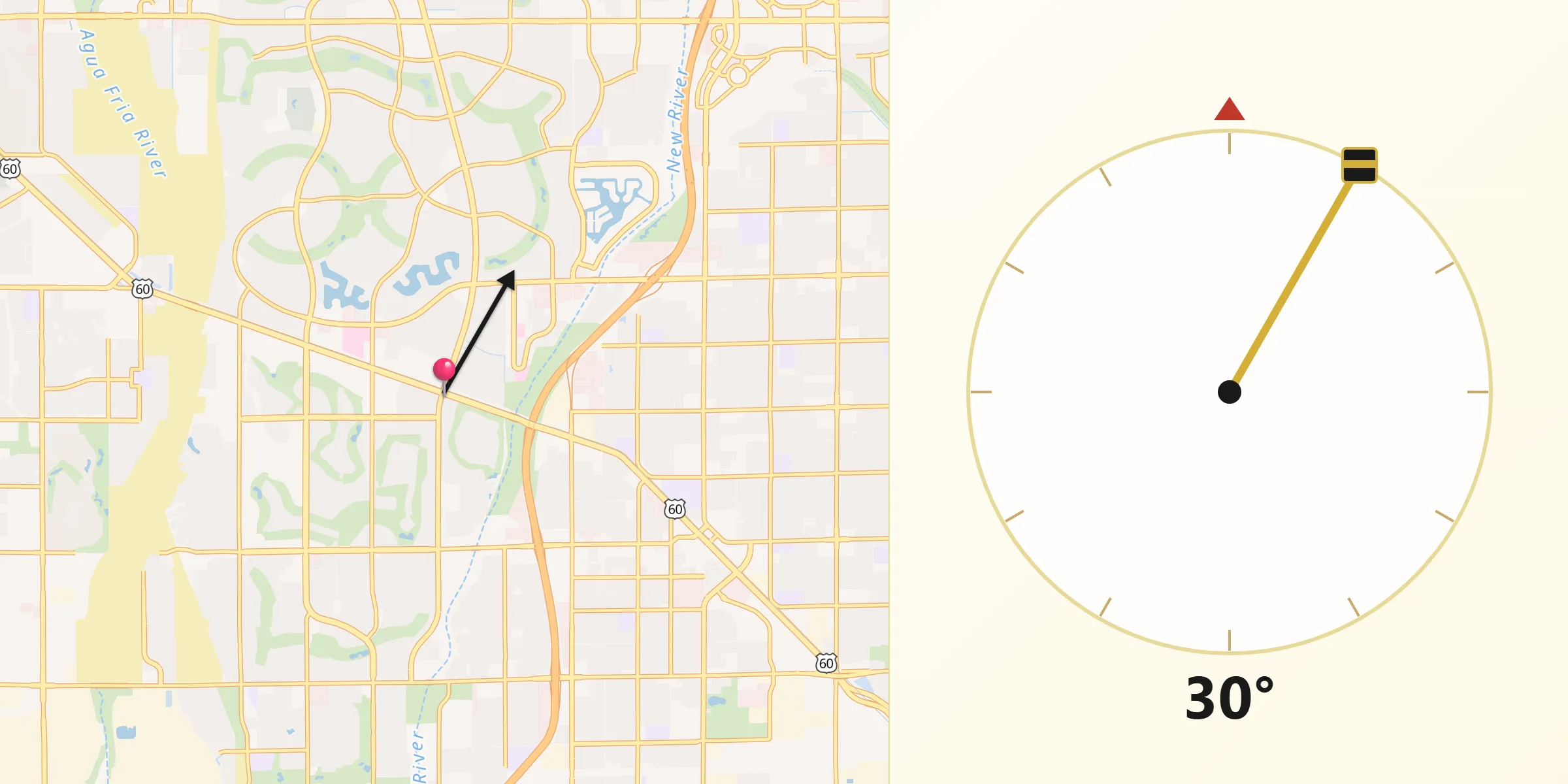 Qibla Direction from Sun City