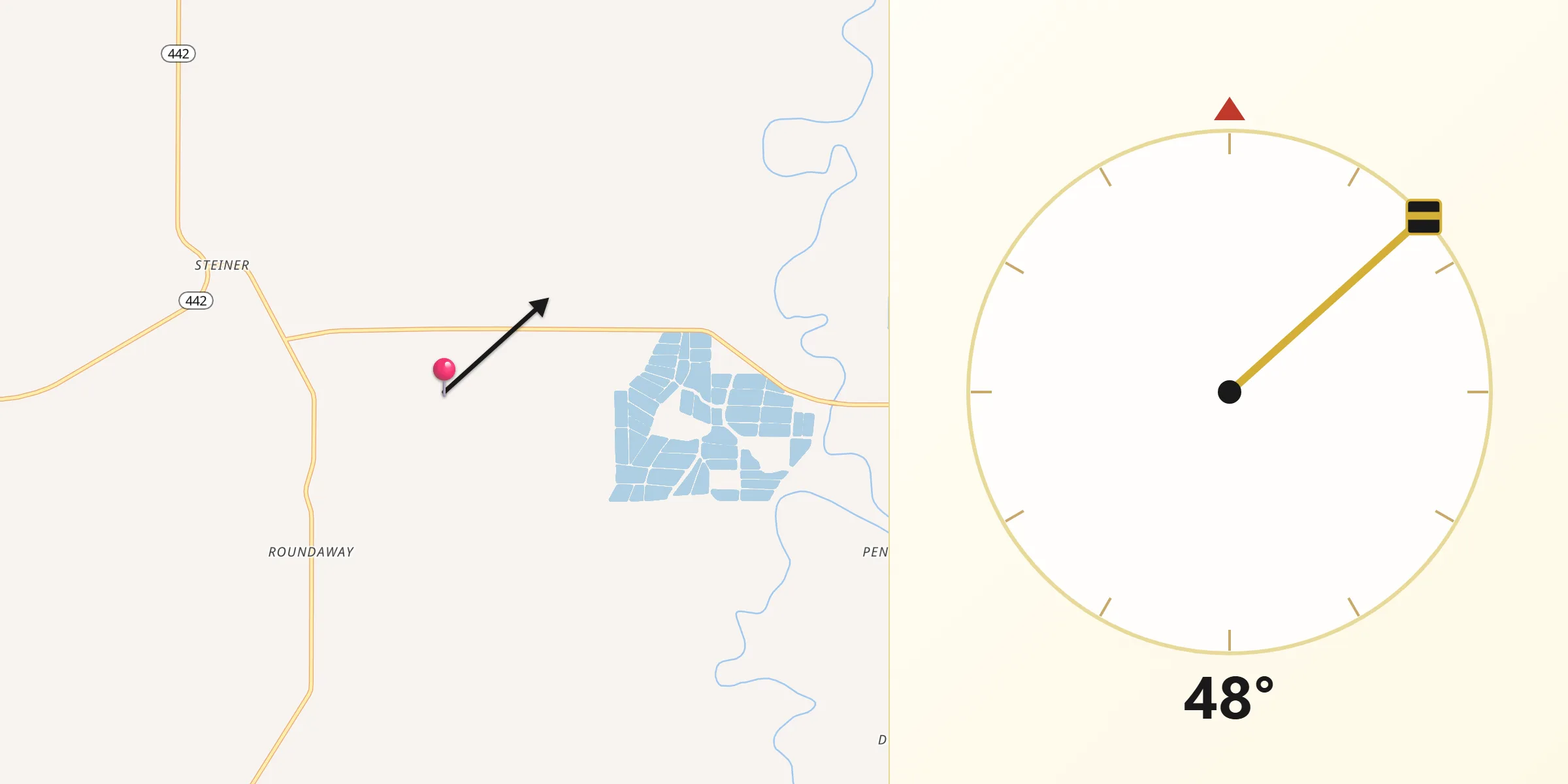 Qibla Direction from Sunflower County