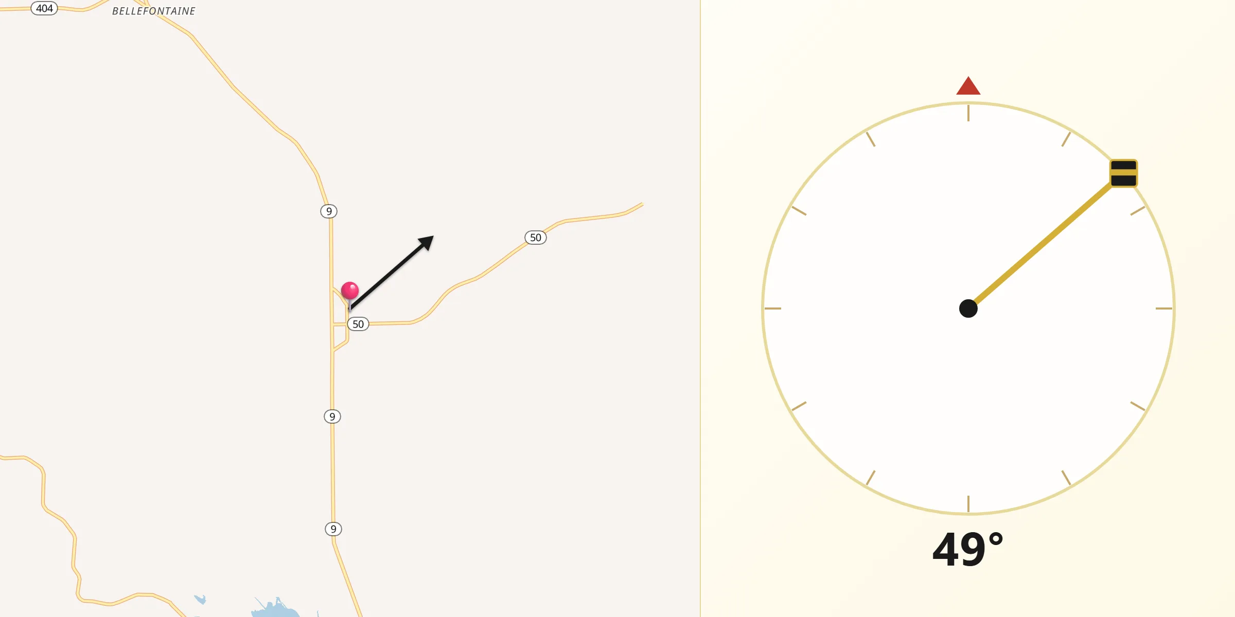 Qibla Direction from Walthall