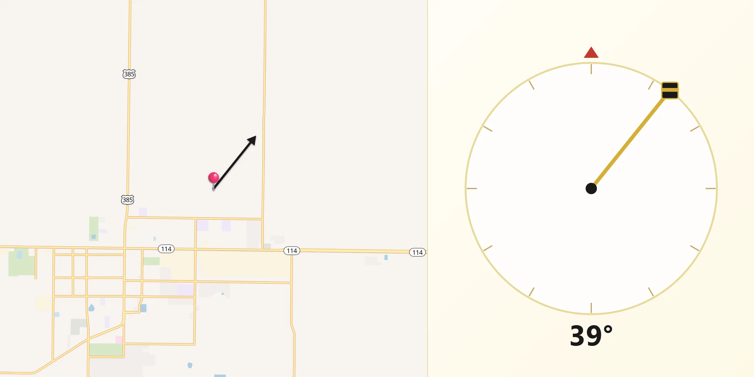 Qibla Direction from Hockley