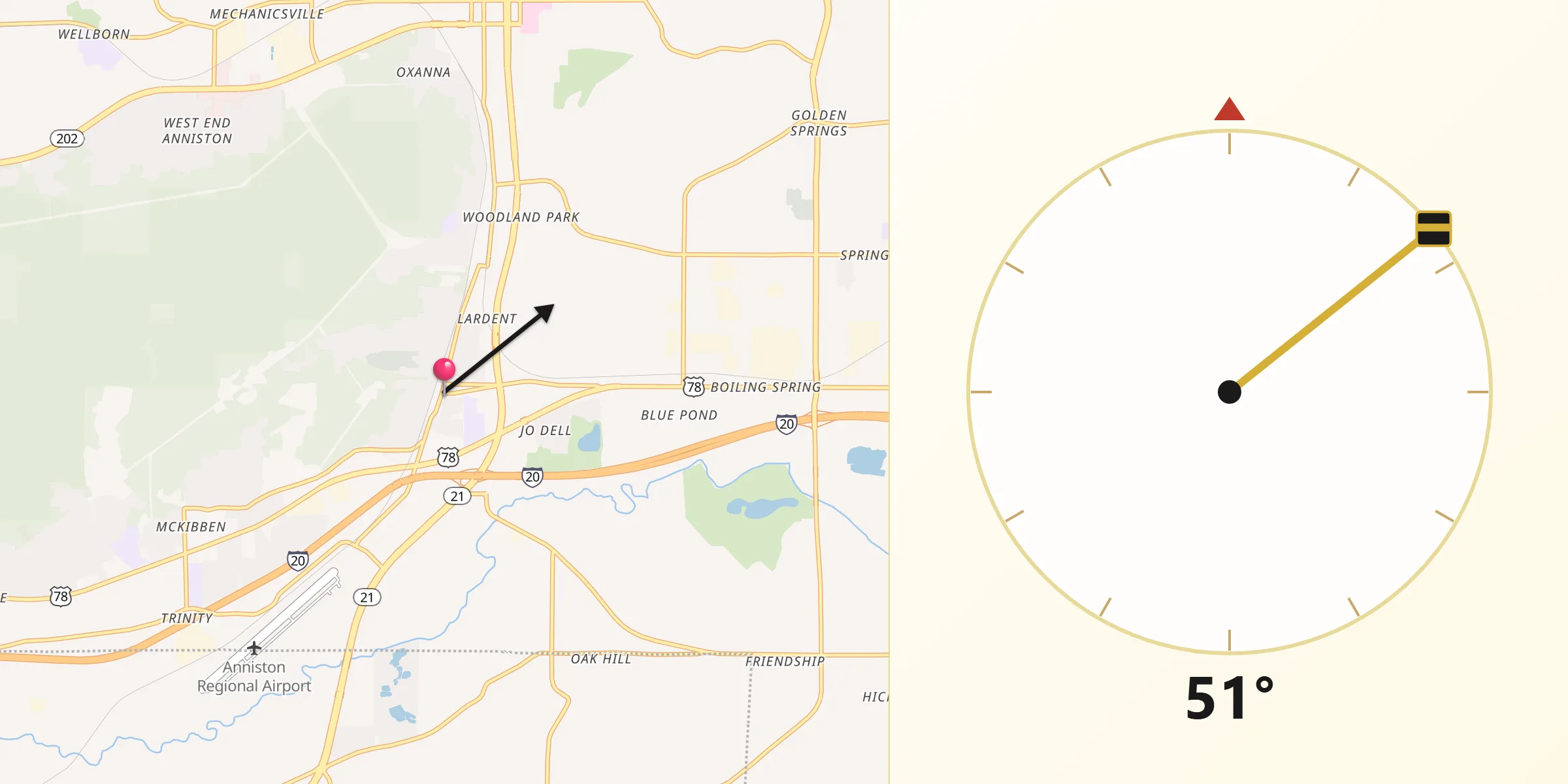 Qibla Direction from Oxford