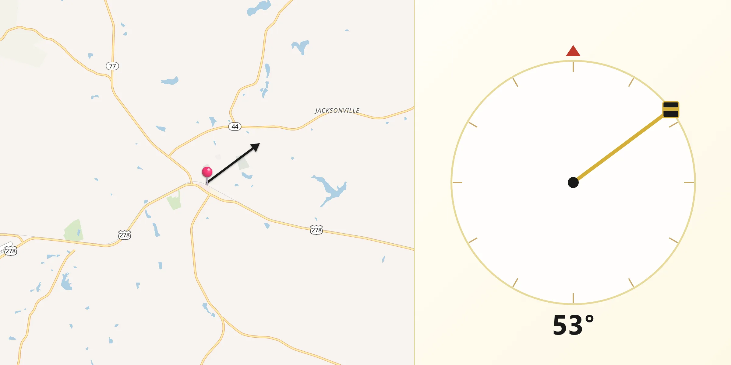 Qibla Direction from Union Point