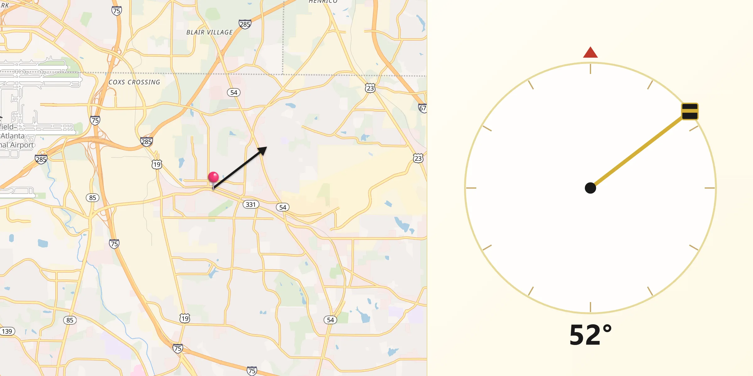 Qibla Direction from Forest Park