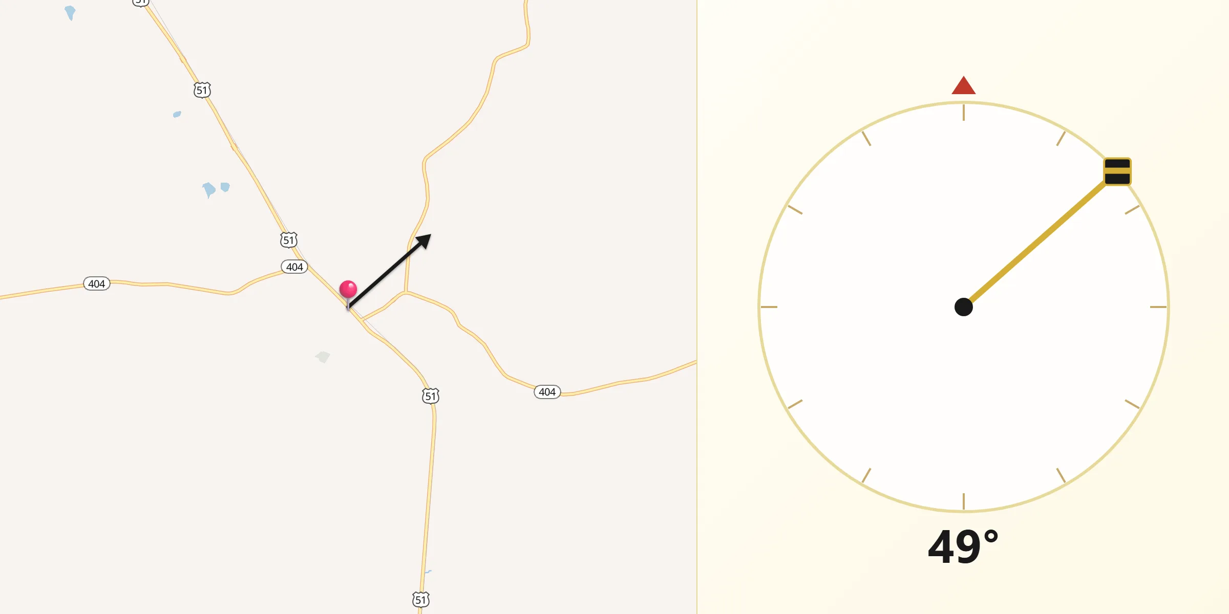 Qibla Direction from Duck Hill