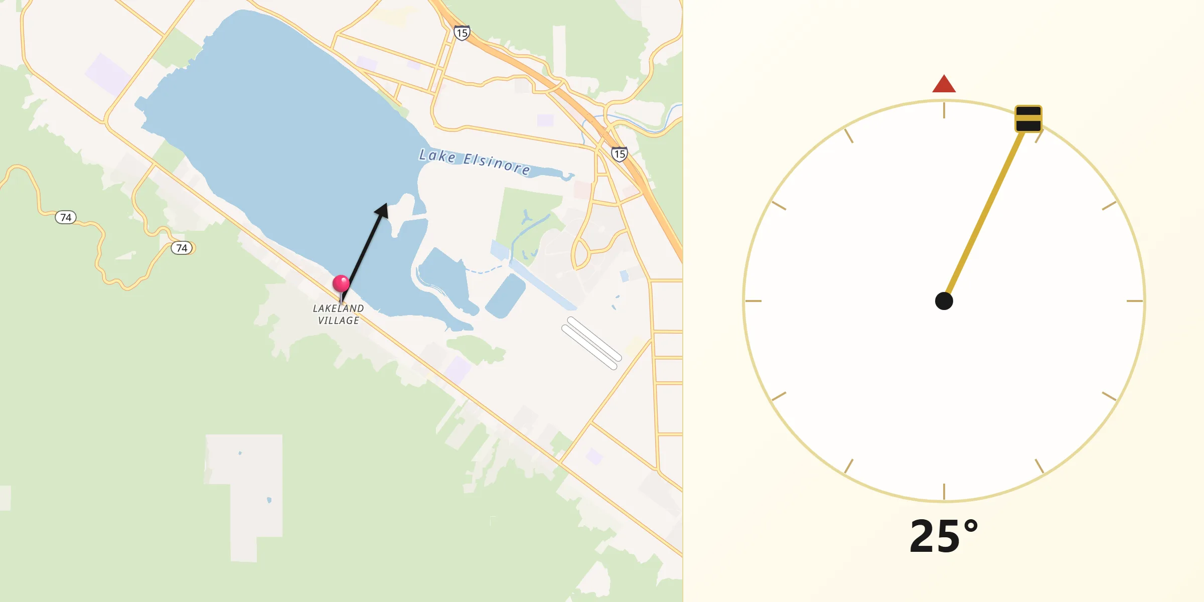 Qibla Direction from Lakeland Village