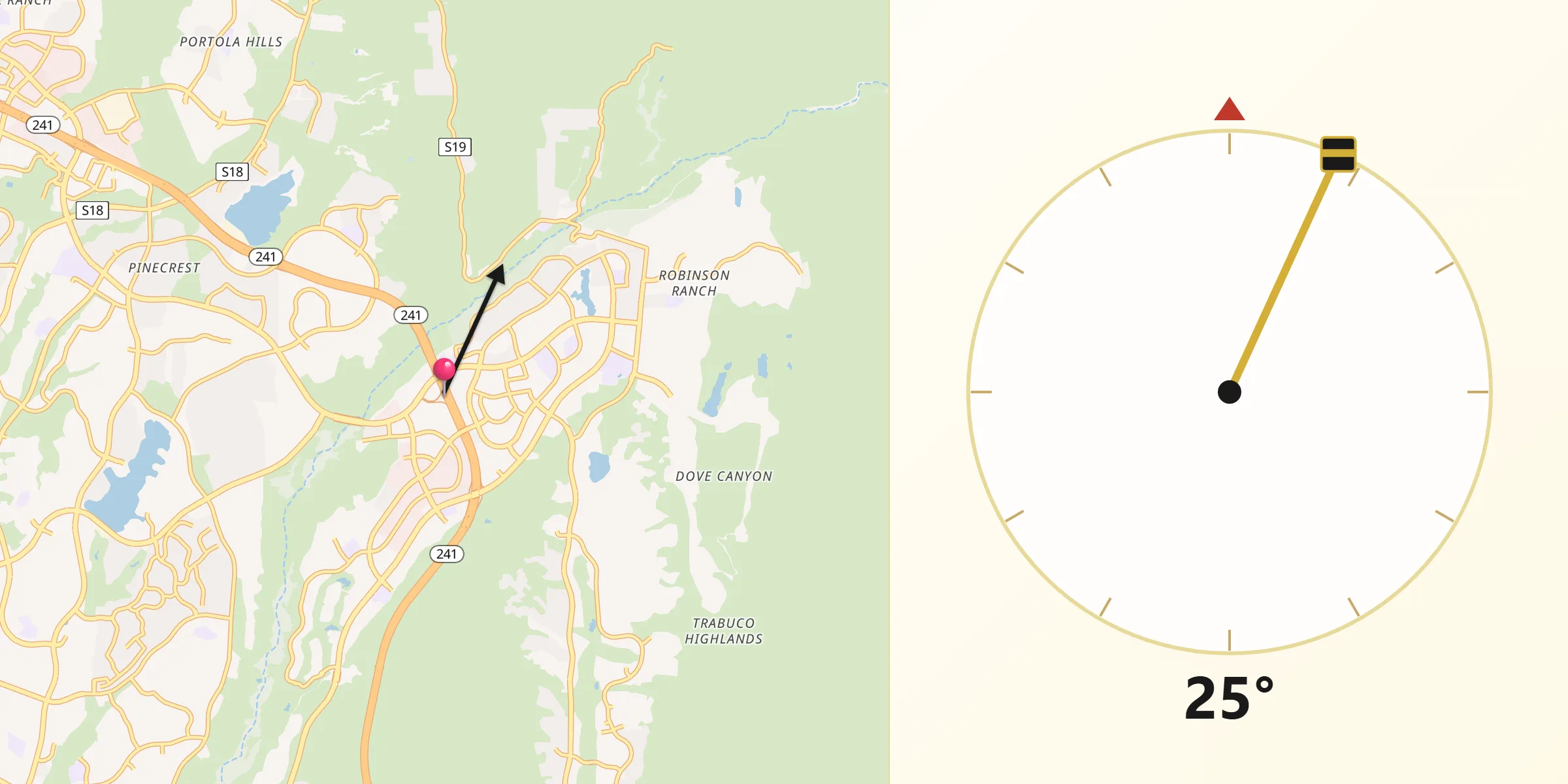 Qibla Direction from Rancho Santa Margarita