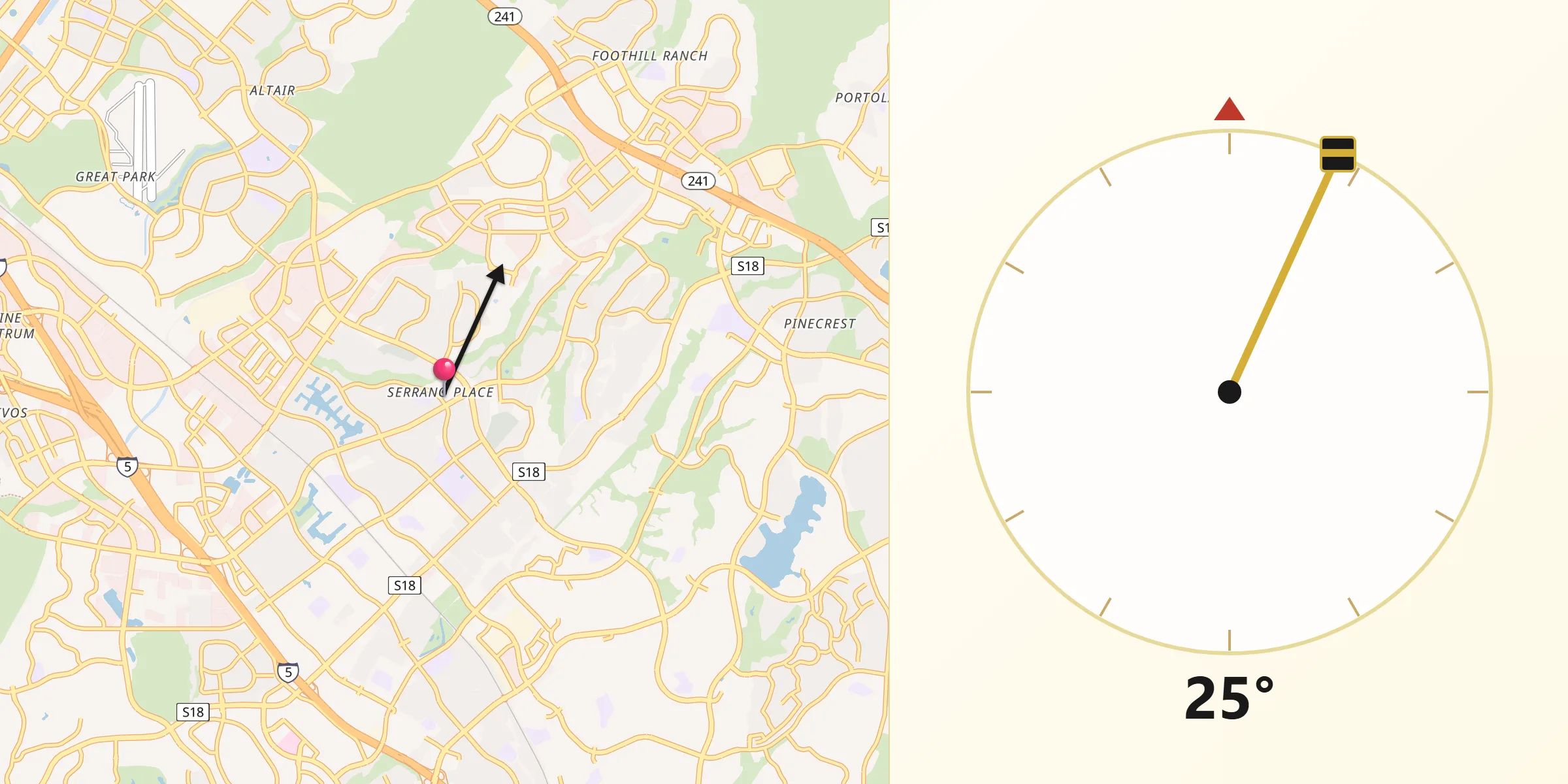 Qibla Direction from Lake Forest