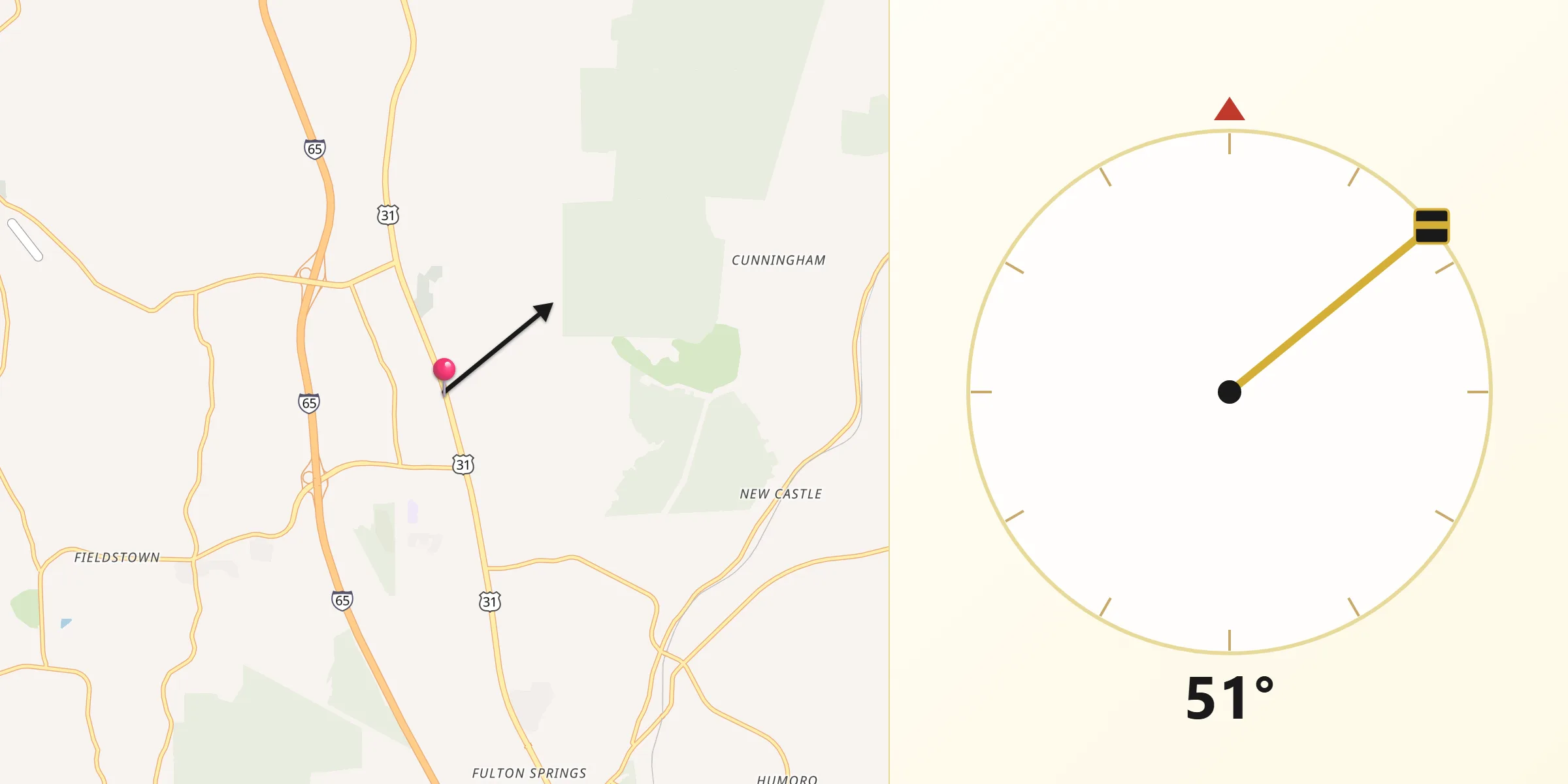 Qibla Direction from Gardendale