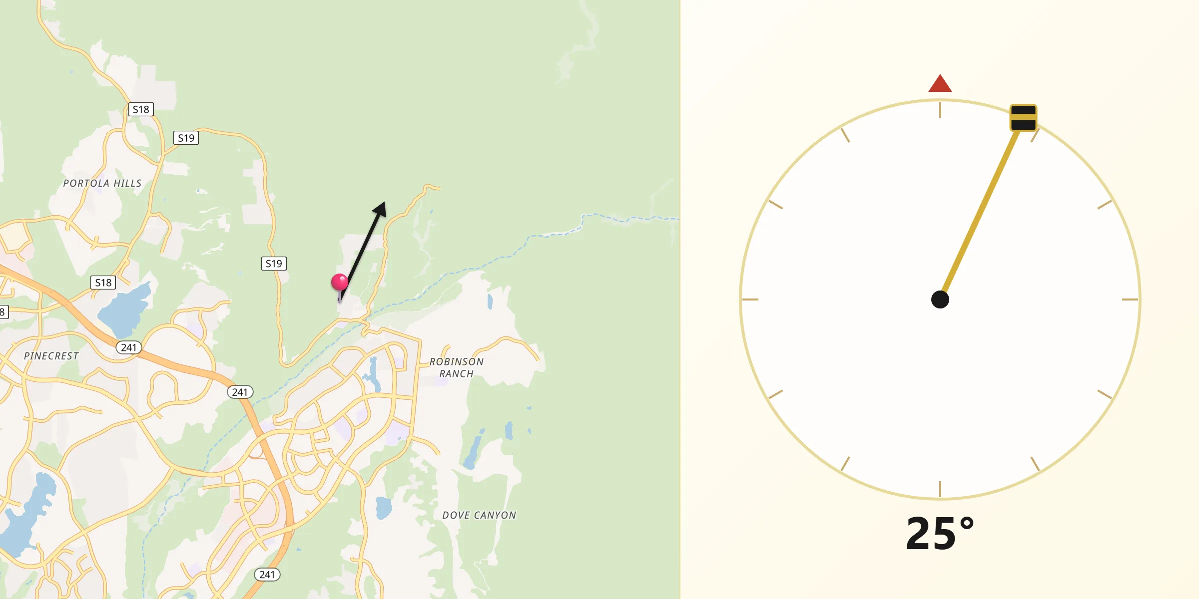Qibla Direction from Trabuco Canyon