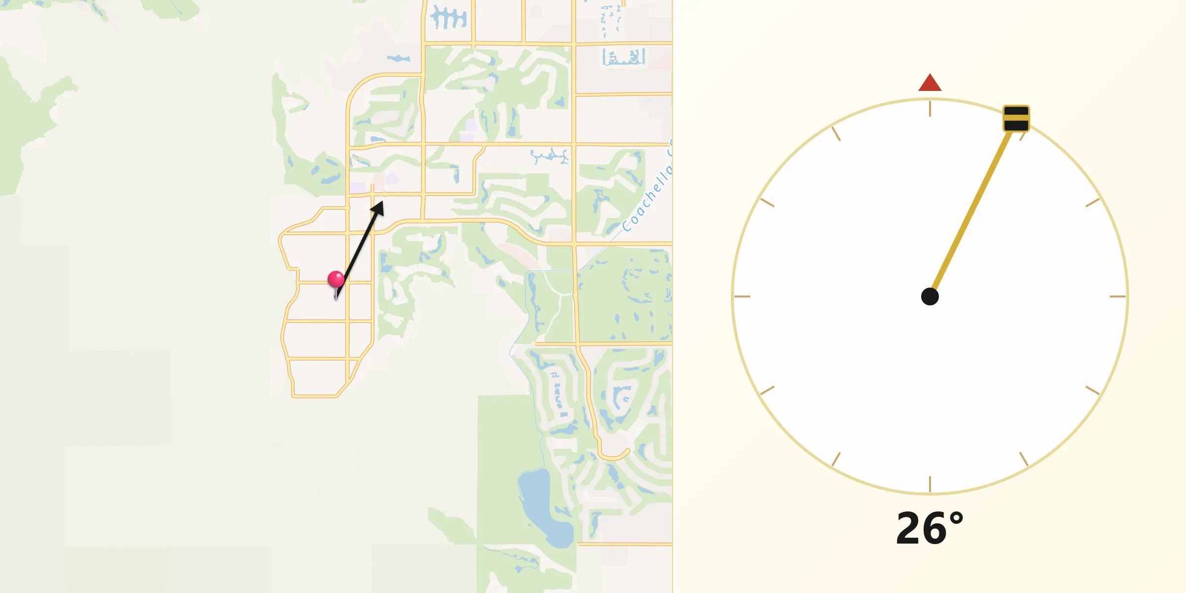 Qibla Direction from La Quinta