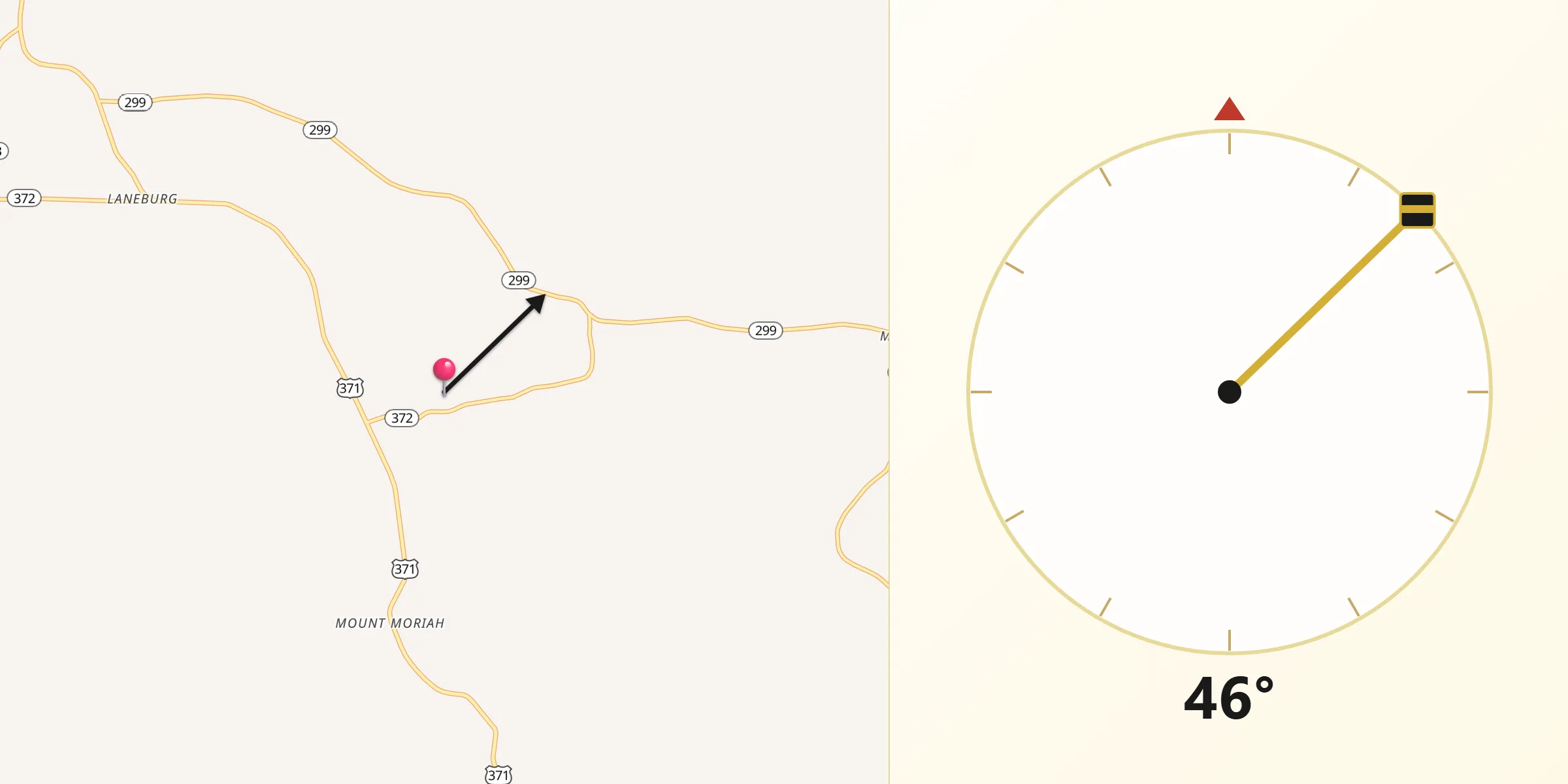 Qibla Direction from Nevada