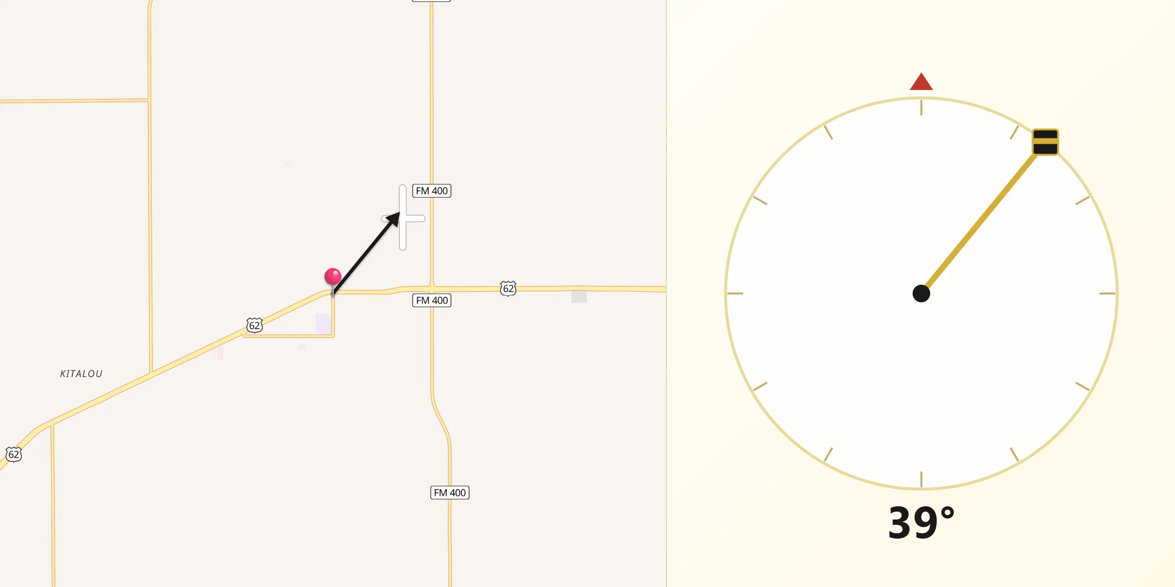 Qibla Direction from Idalou