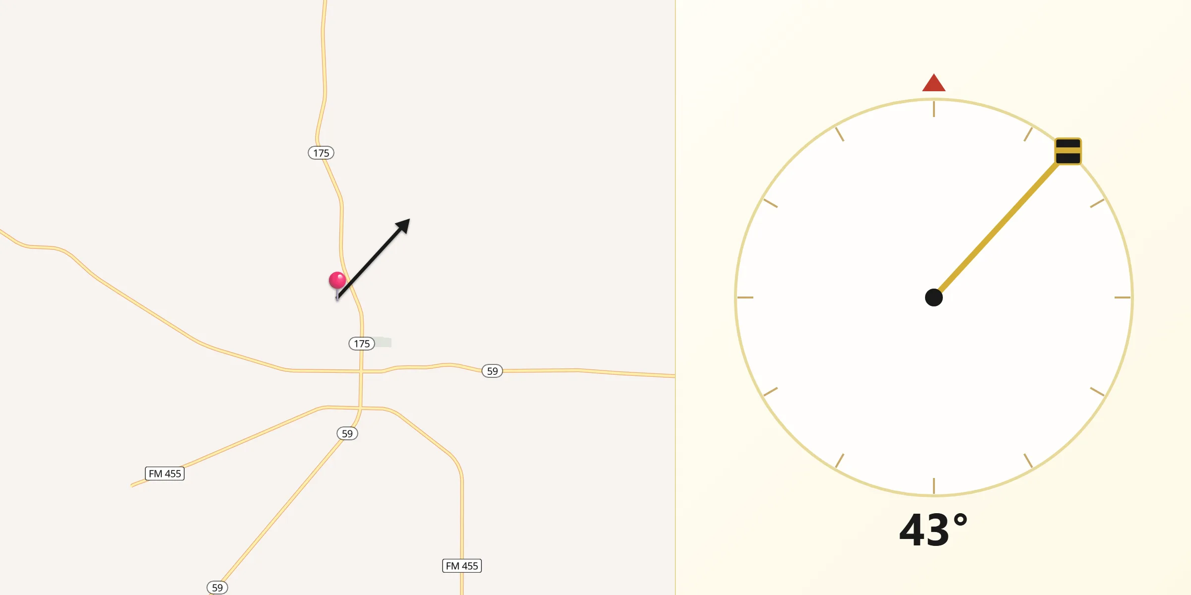 Qibla Direction from Montague County