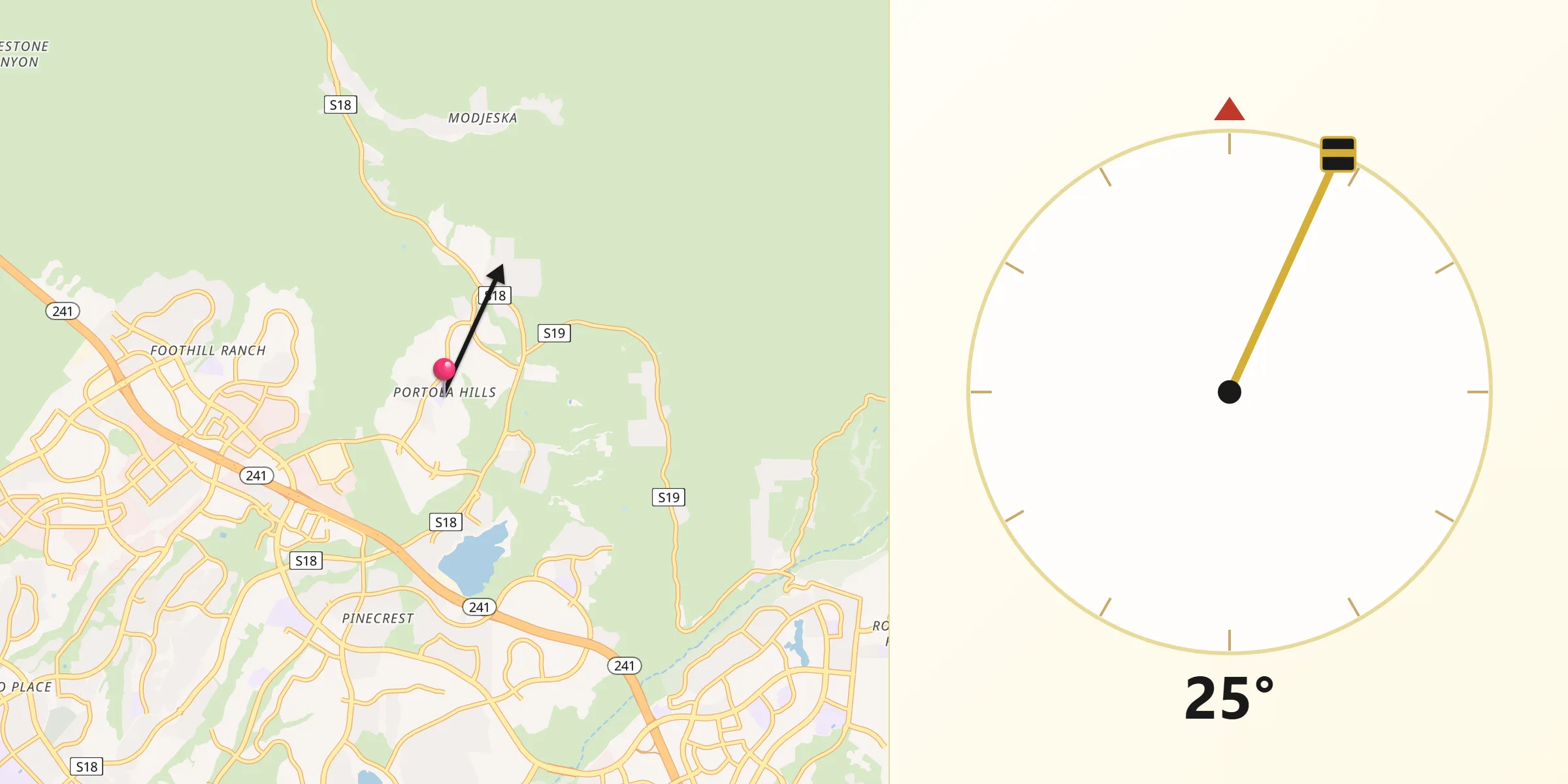 Qibla Direction from Portola Hills