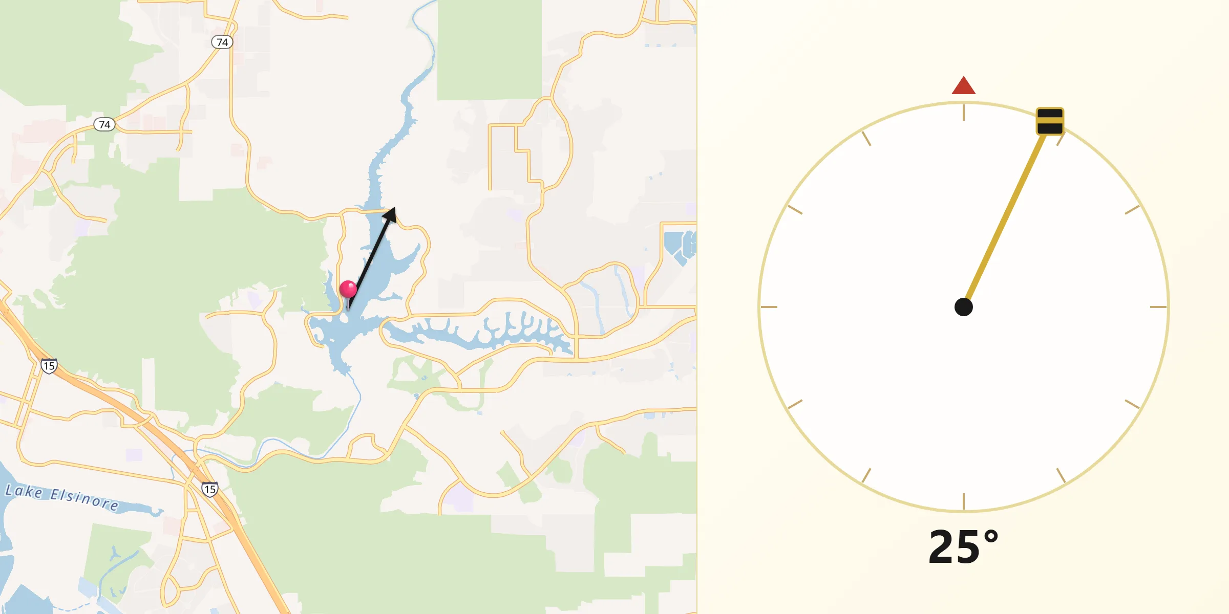 Qibla Direction from Canyon Lake