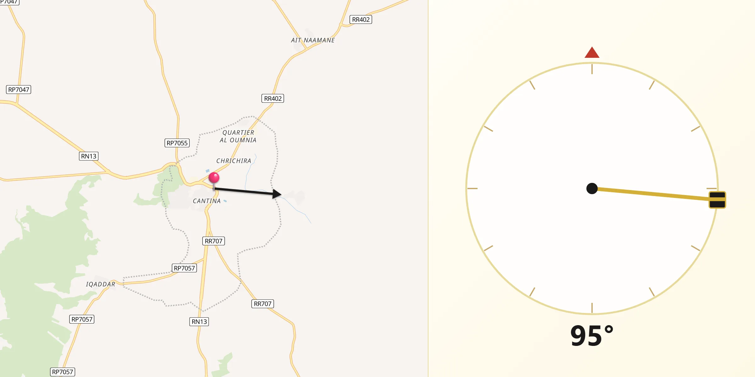 اتجاه القبلة من الحاجب