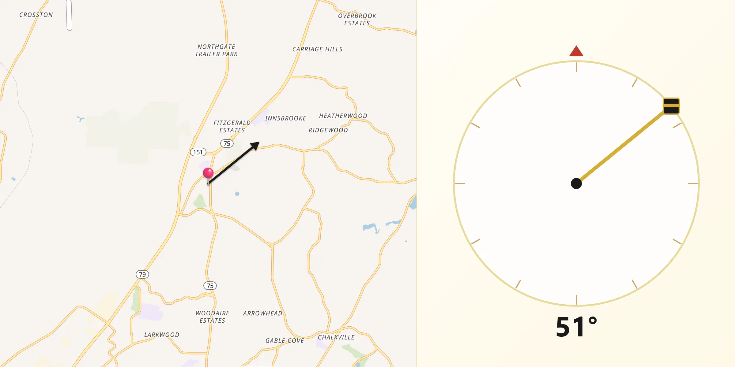 Qibla Direction from Pinson