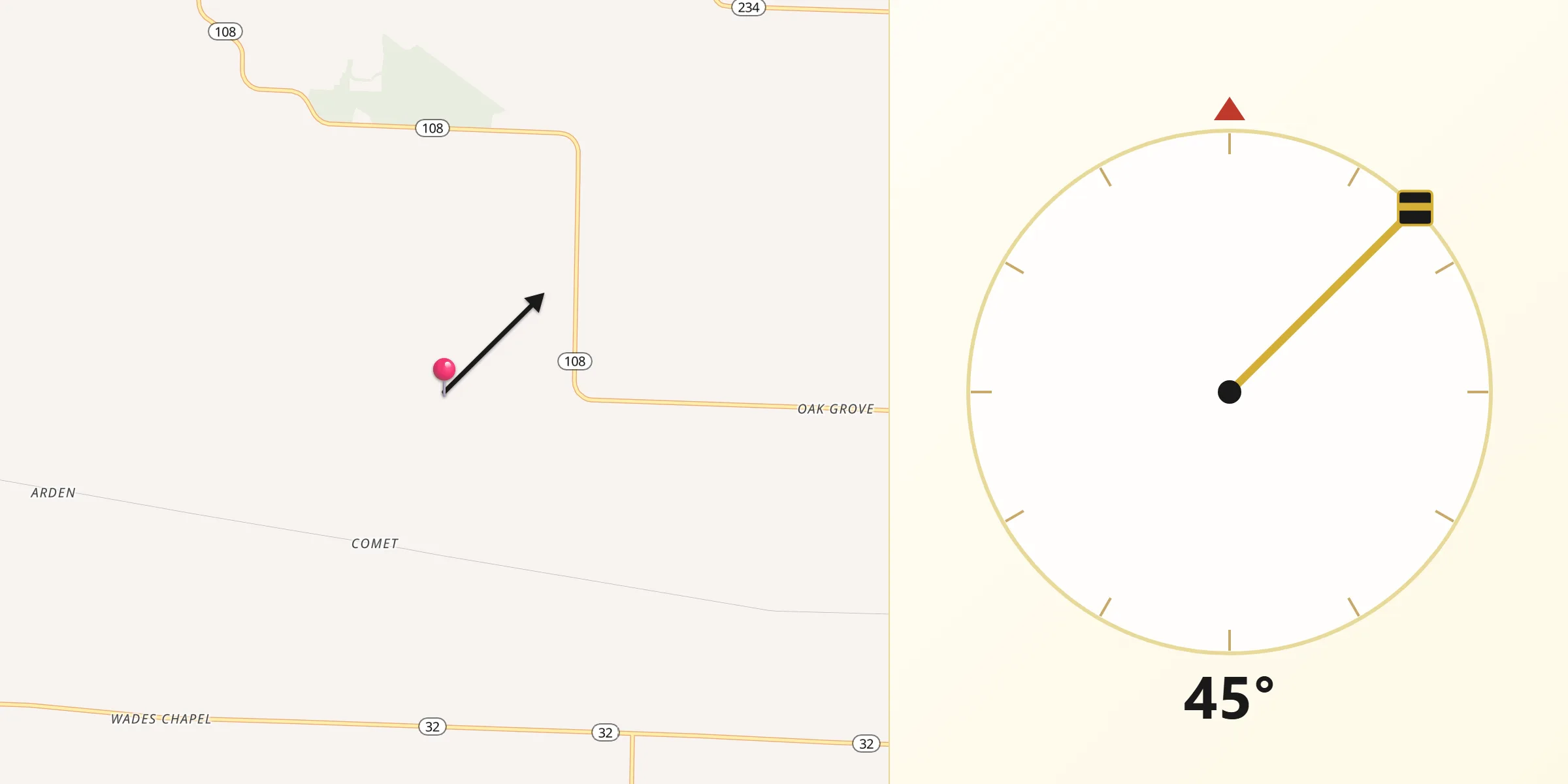 Qibla Direction from Little River