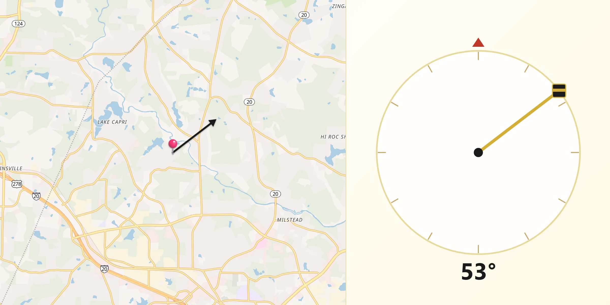 Qibla Direction from Lakeview Estates