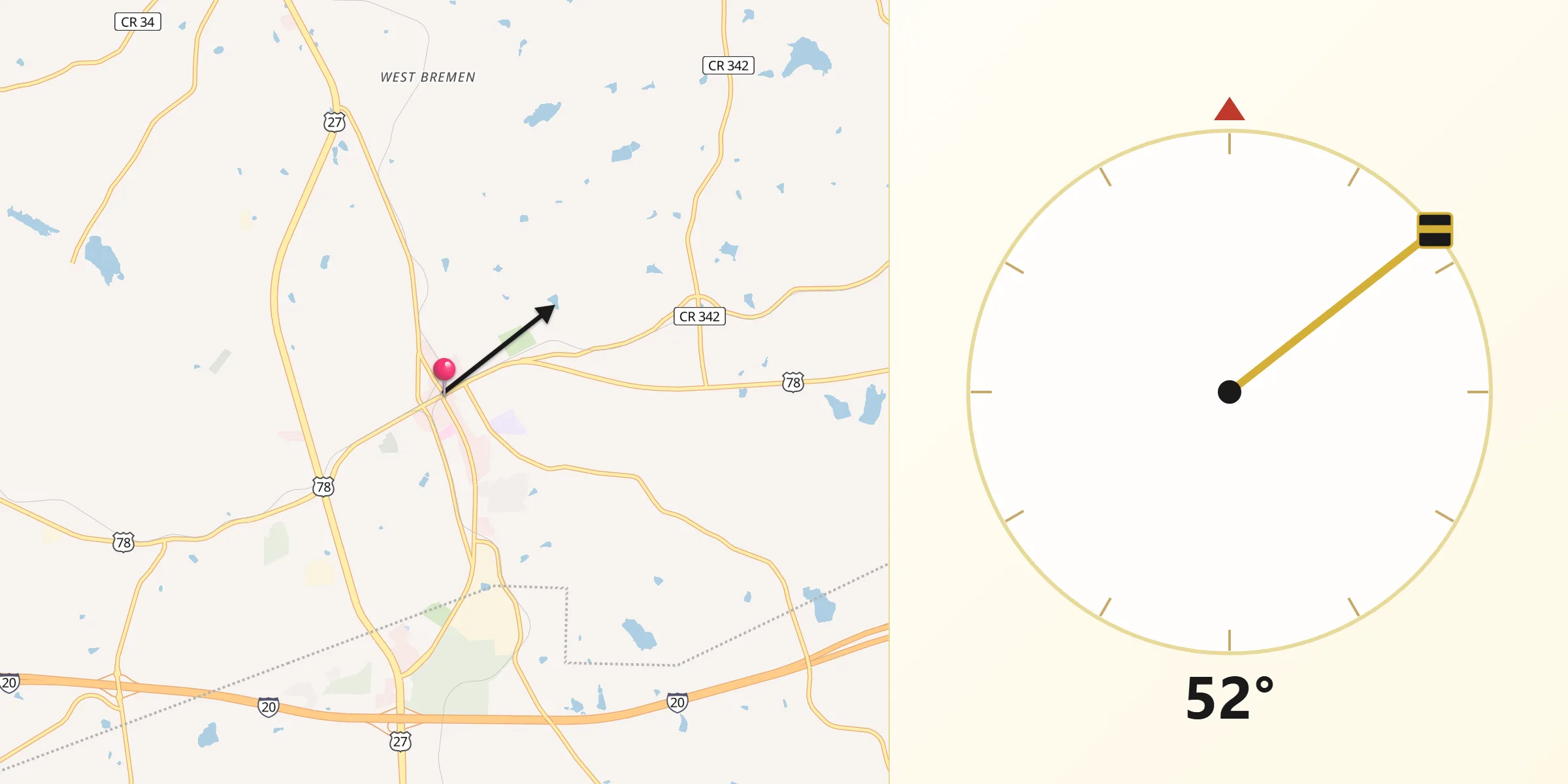 Qibla Direction from Bremen