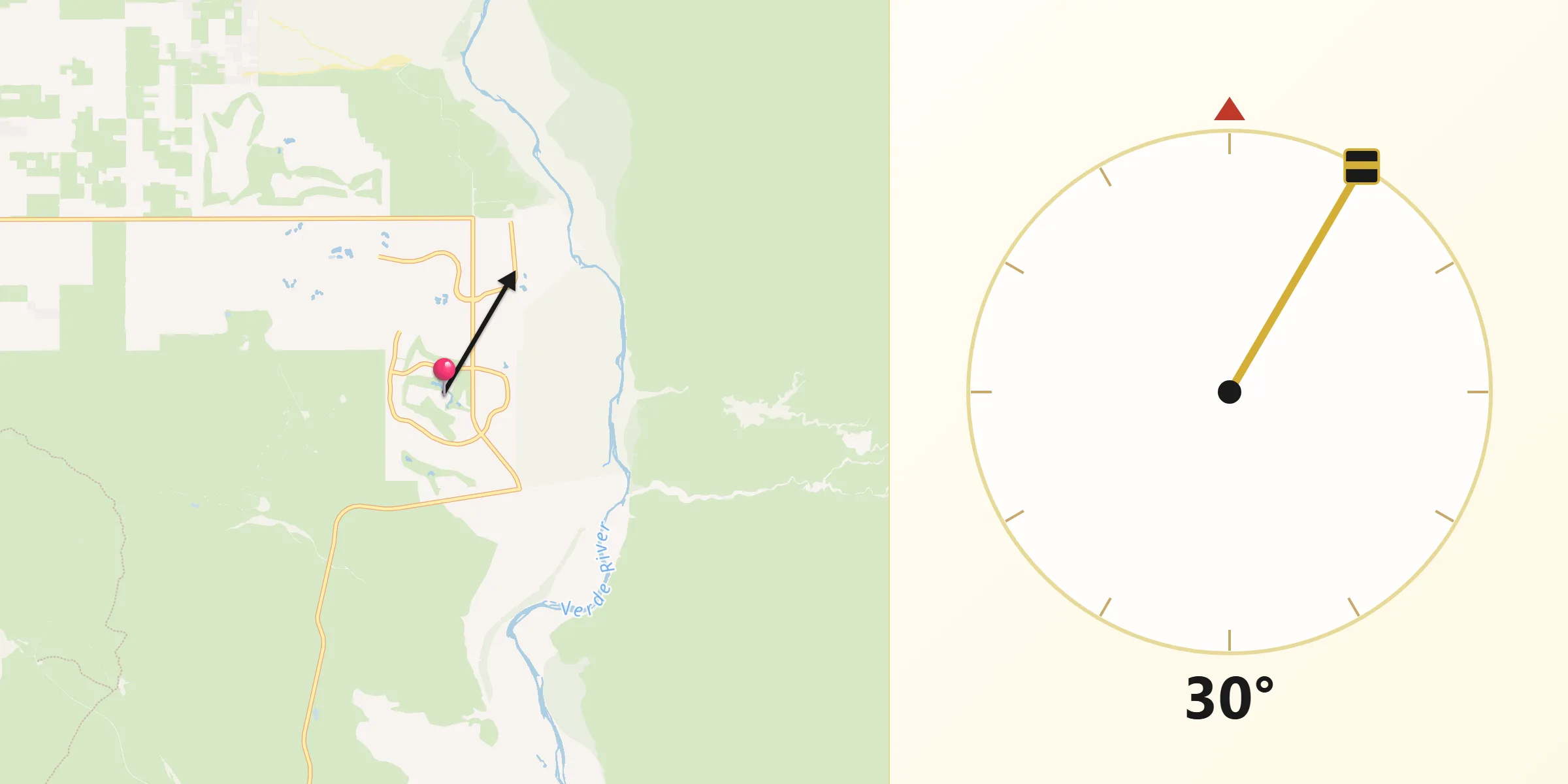 Qibla Direction from Rio Verde
