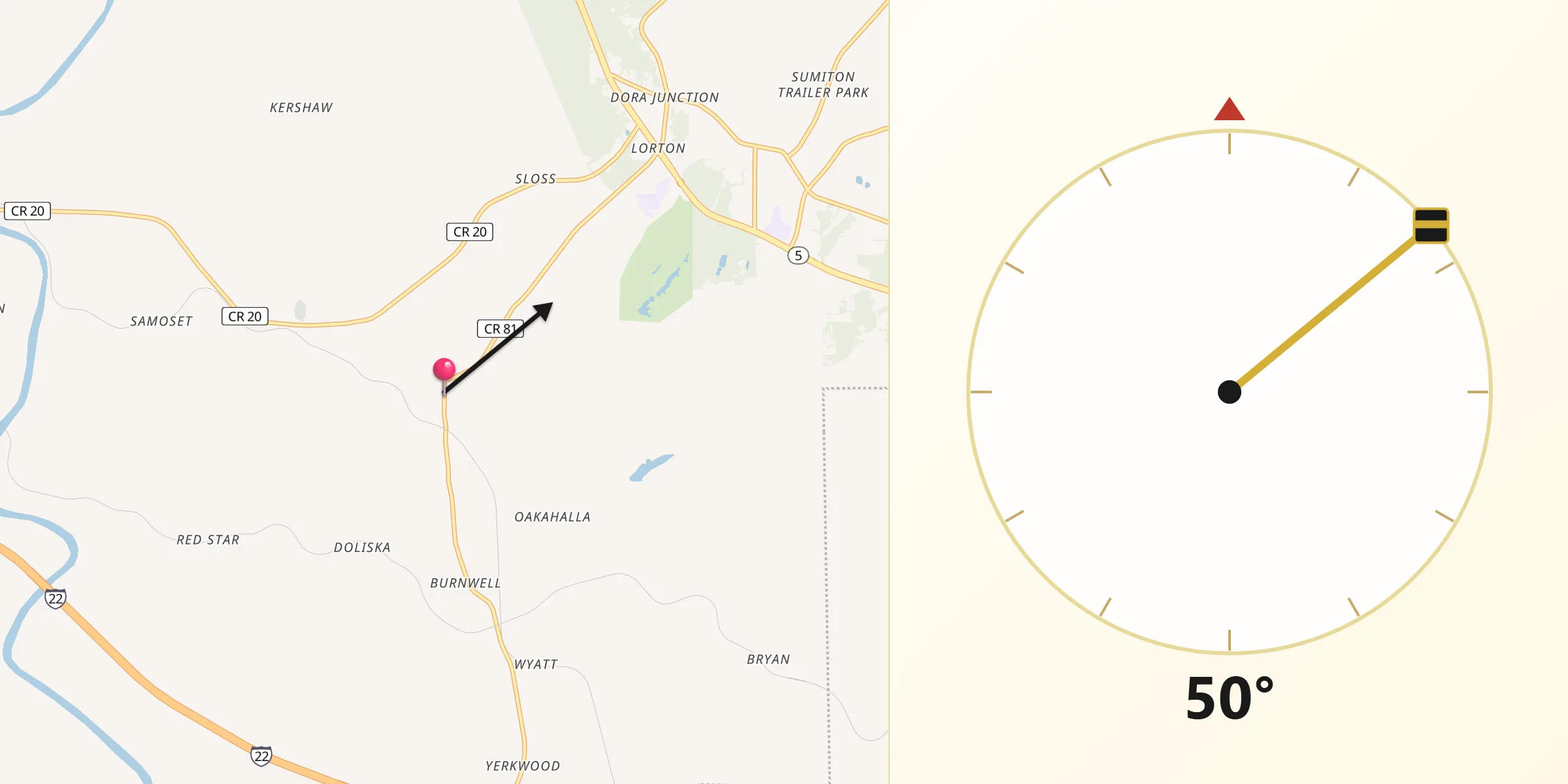 Qibla Direction from Dora