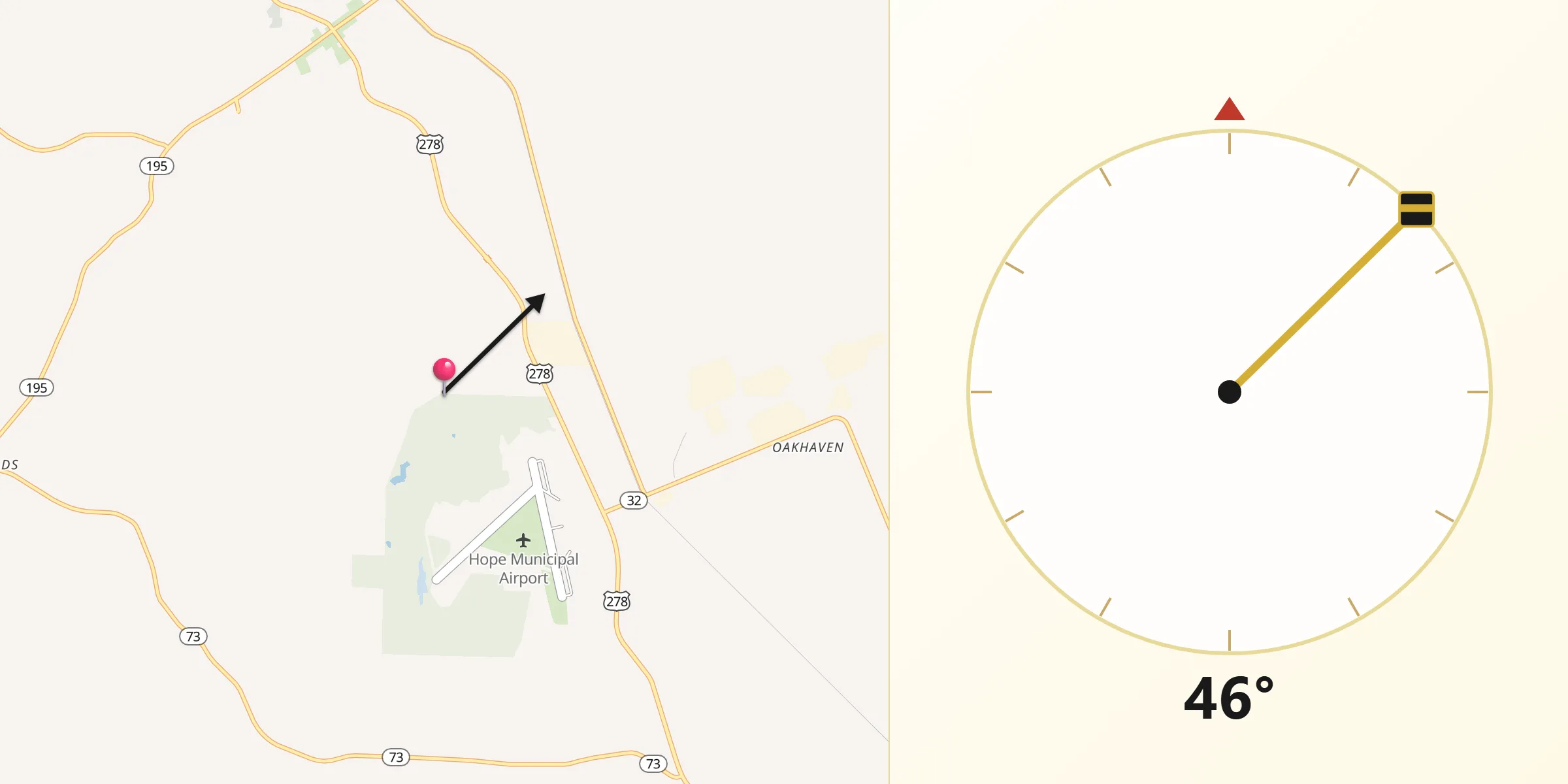 Qibla Direction from Hempstead