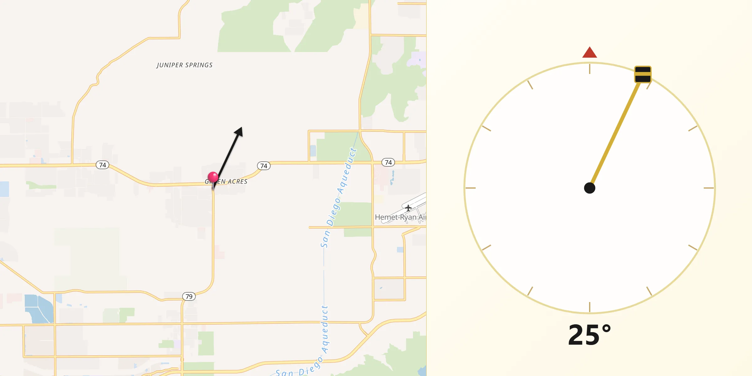 Qibla Direction from Green Acres