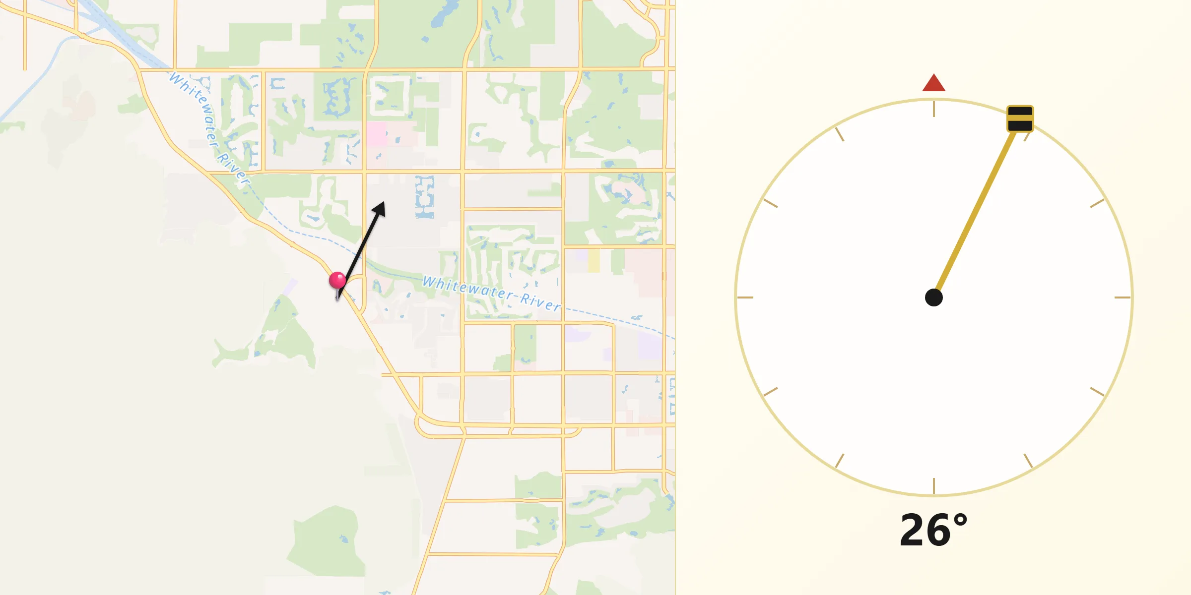 Qibla Direction from Rancho Mirage