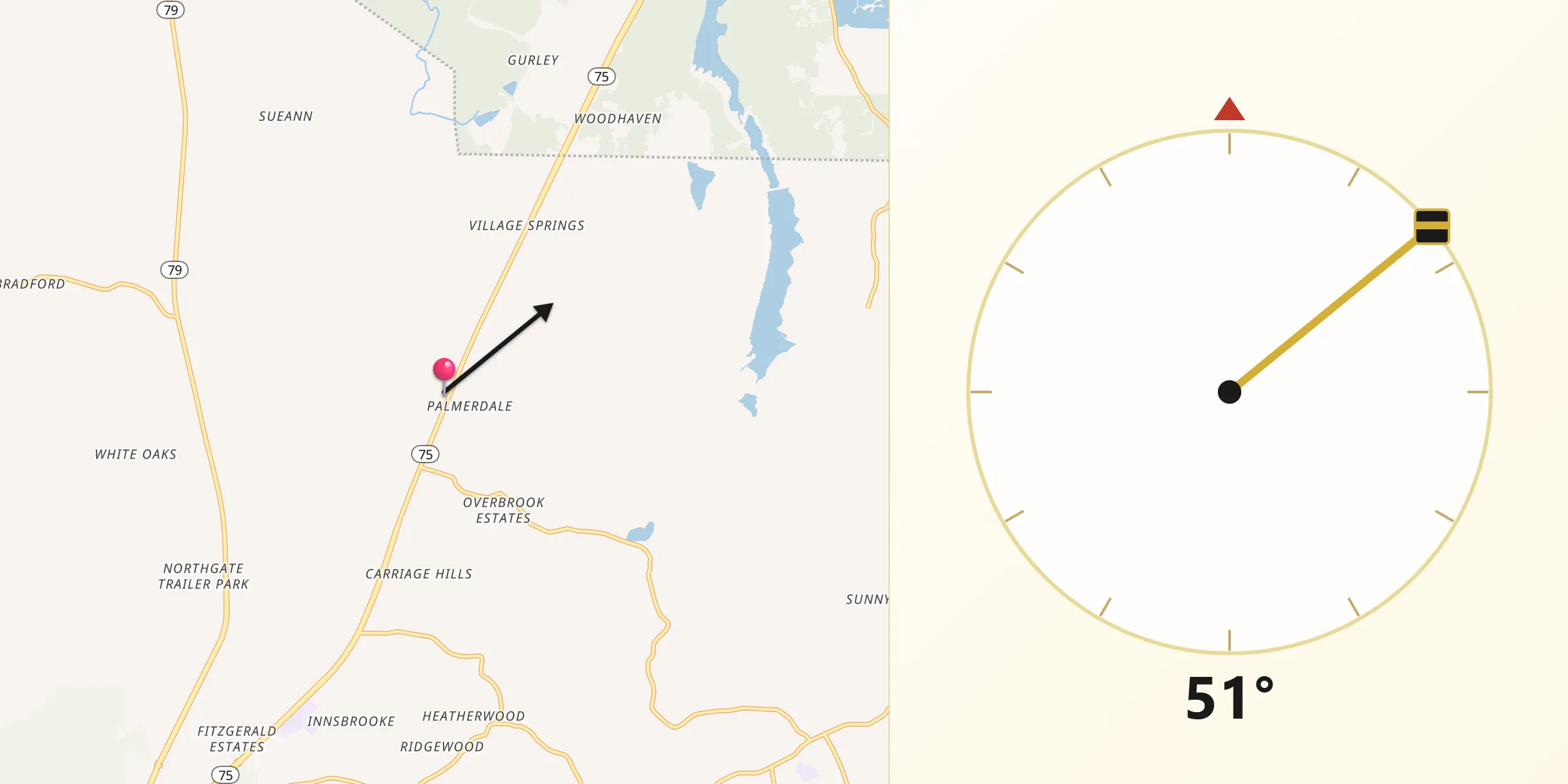 Qibla Direction from Dixiana