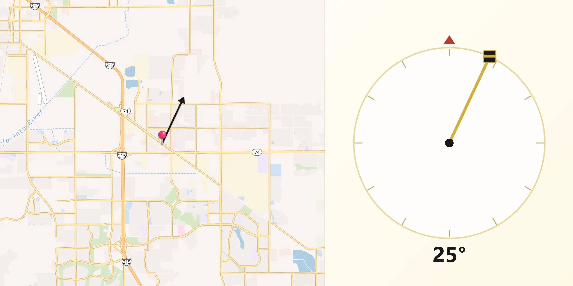 Qibla Direction from Romoland