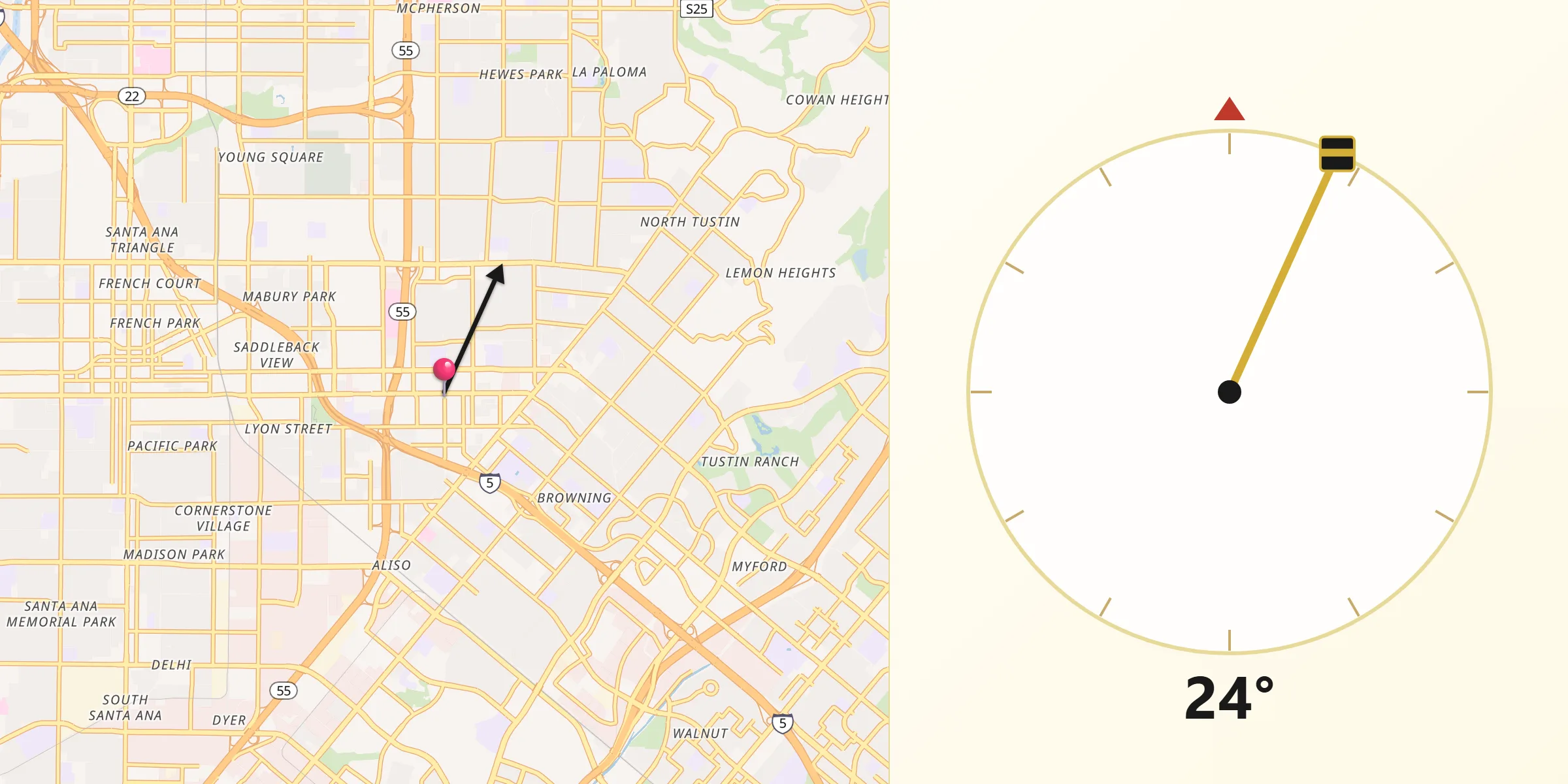 Qibla Direction from Tustin
