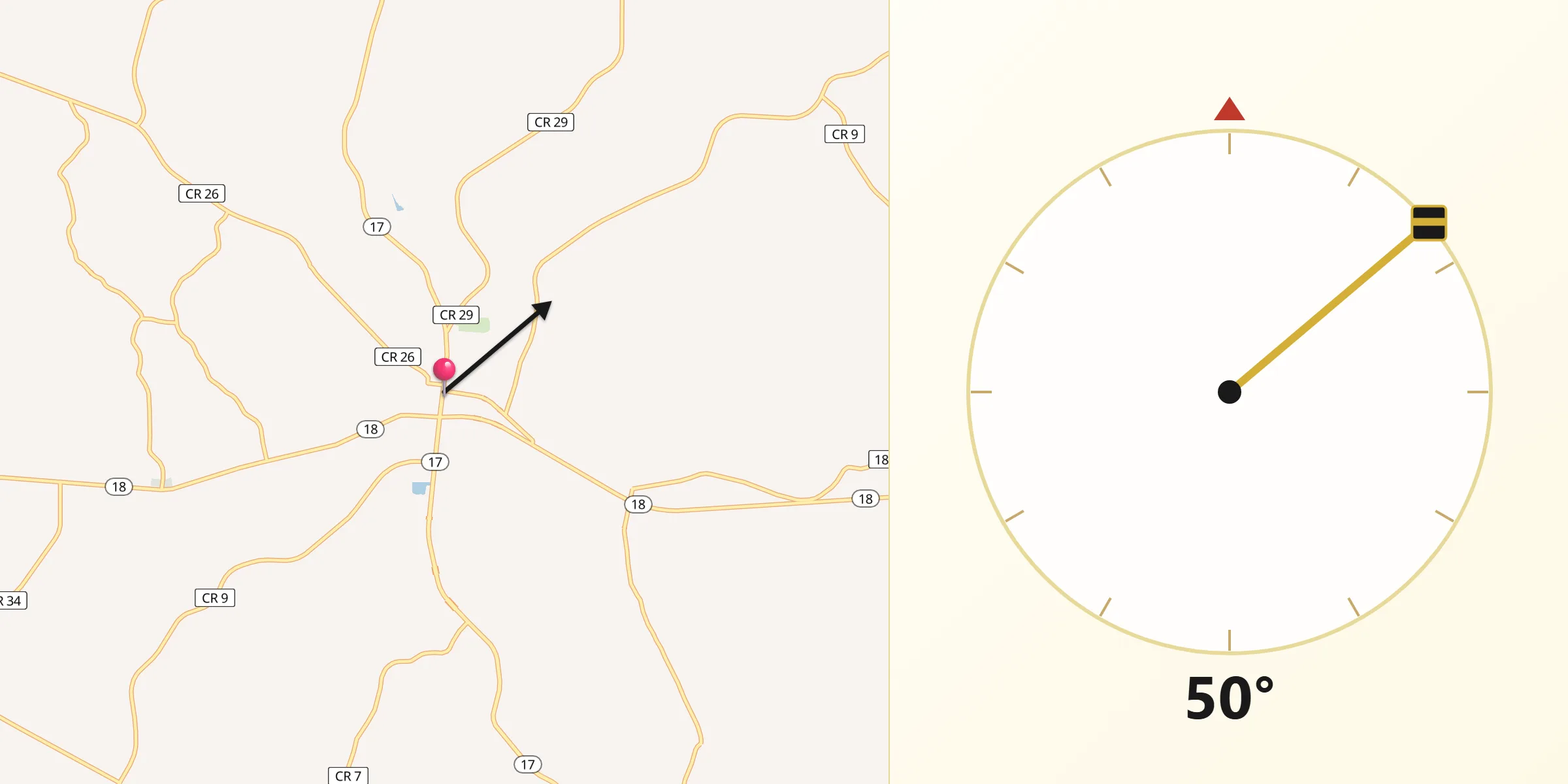 Qibla Direction from Vernon