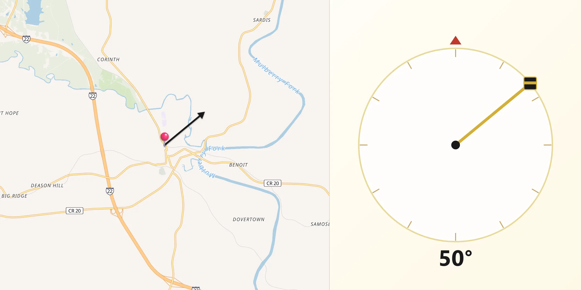 Qibla Direction from Cordova