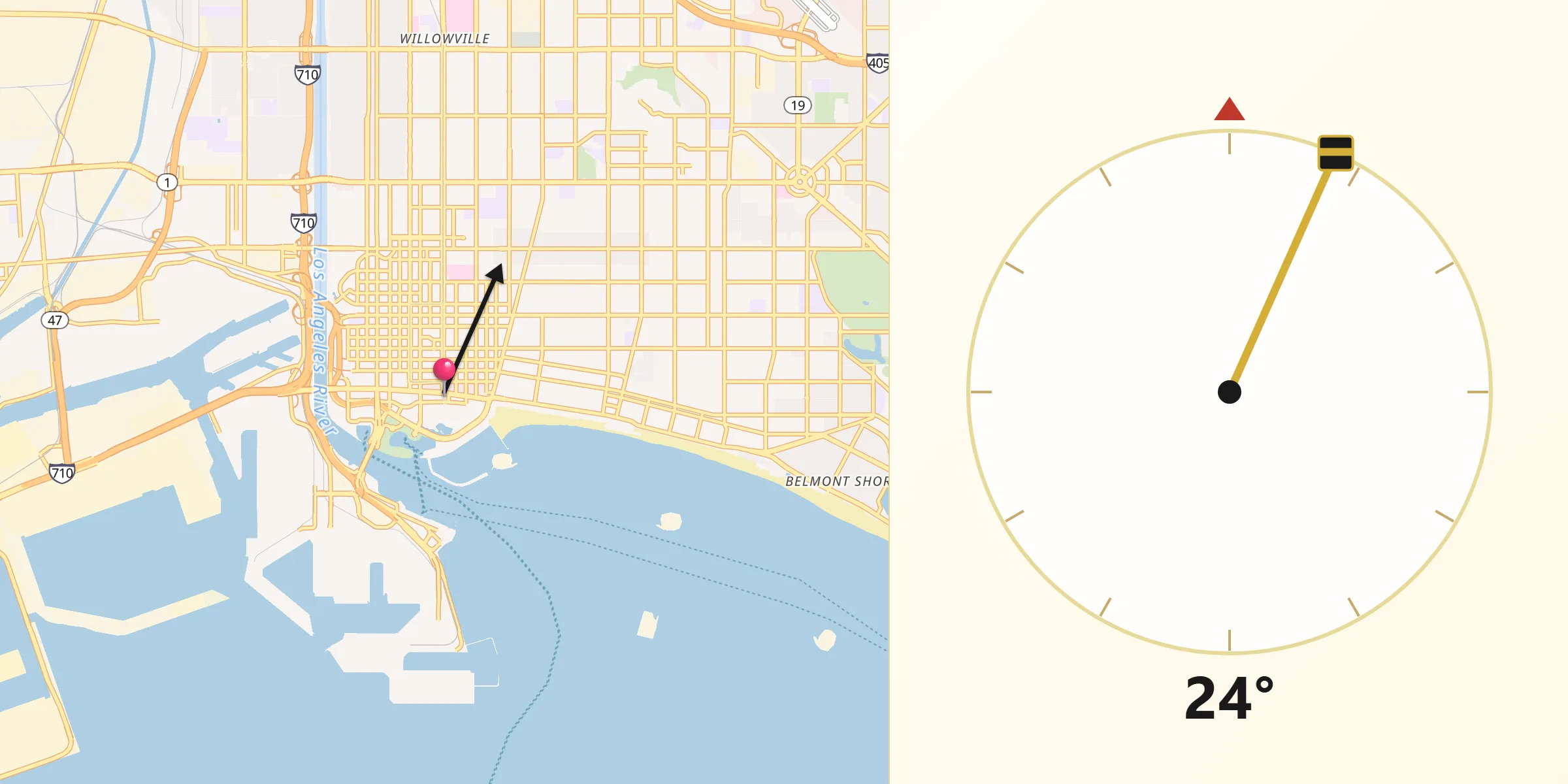 Direzione della Qibla da Long Beach