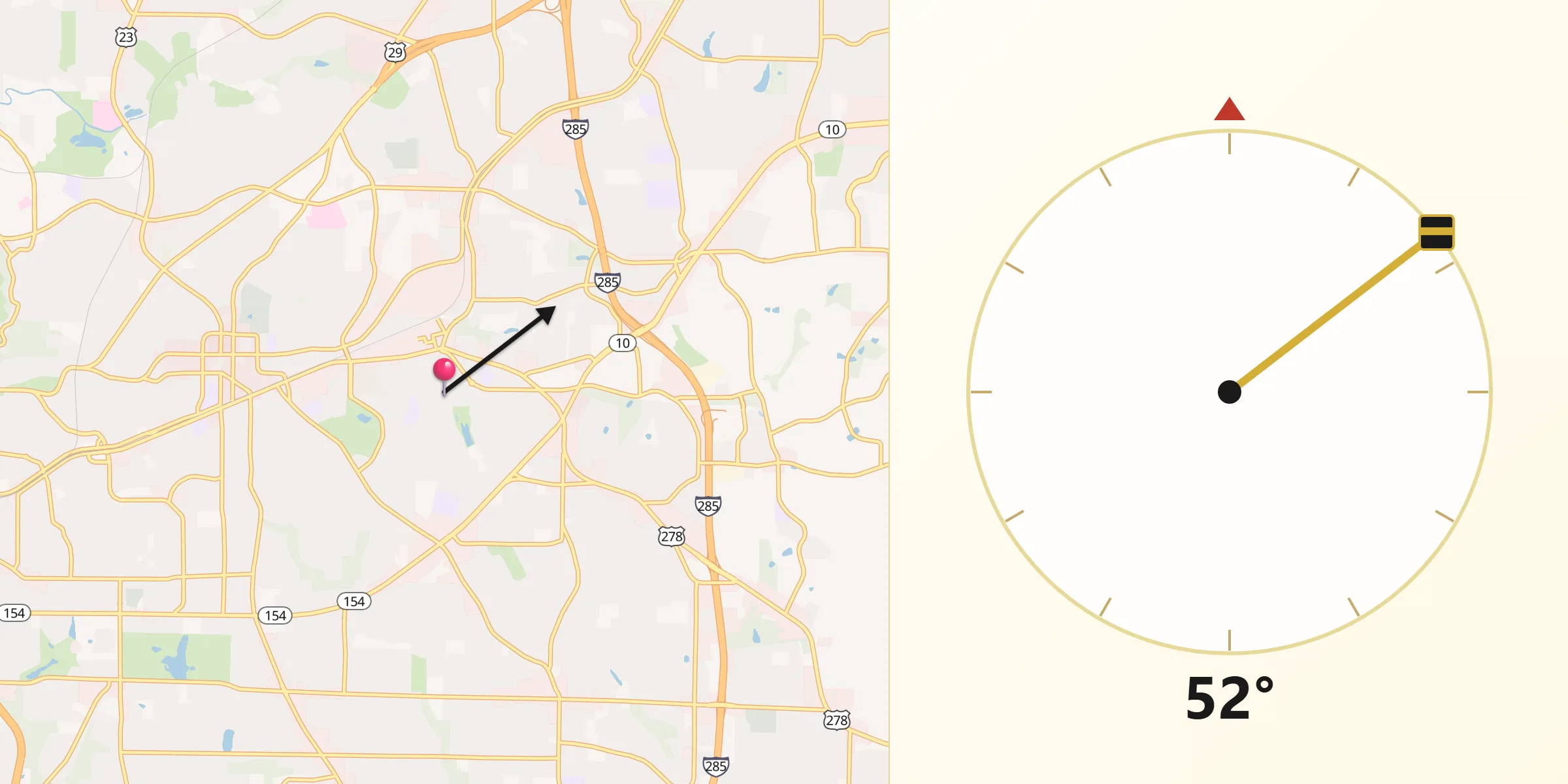 Qibla Direction from Avondale Estates