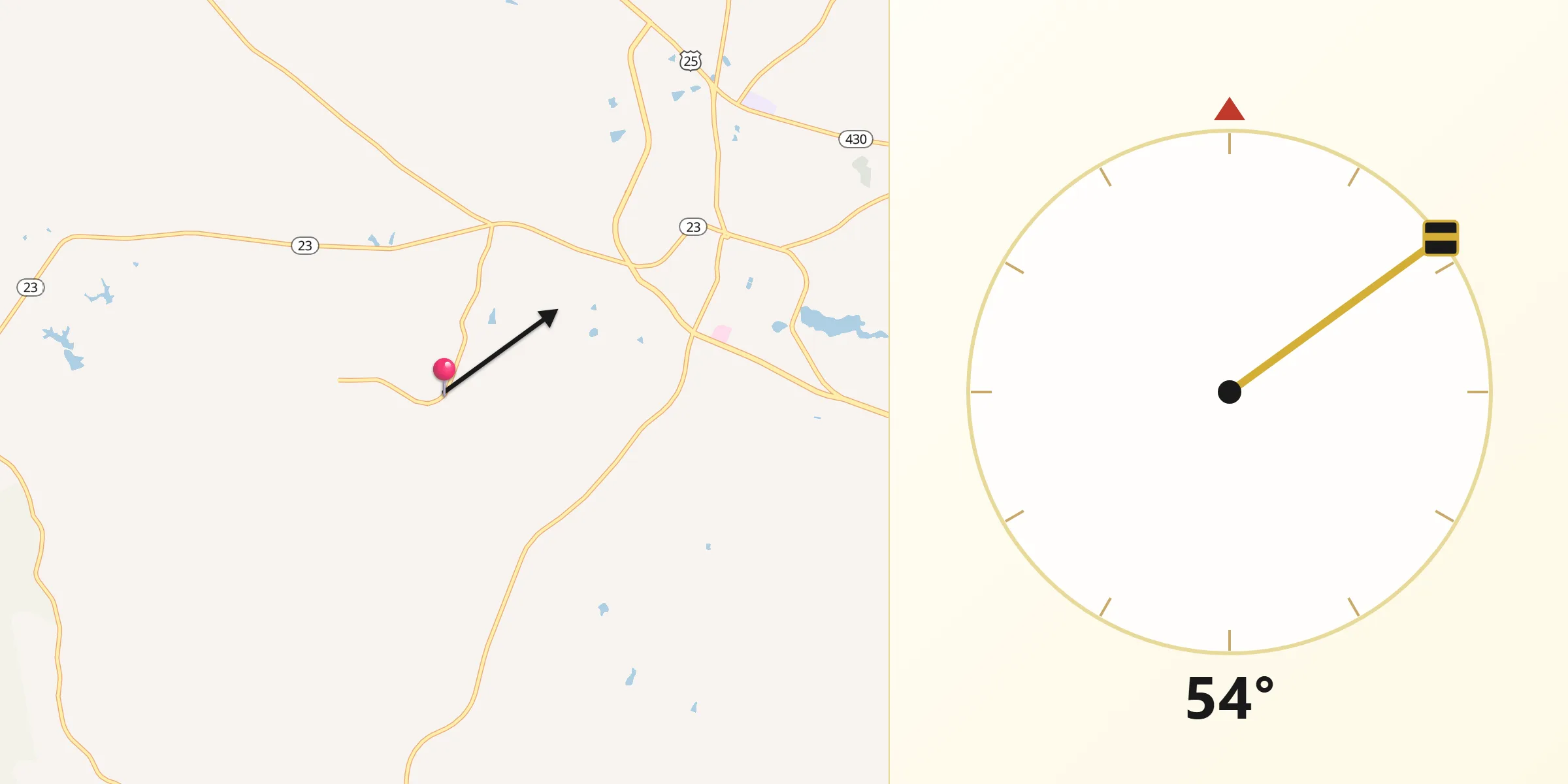 Qibla Direction from Edgefield County
