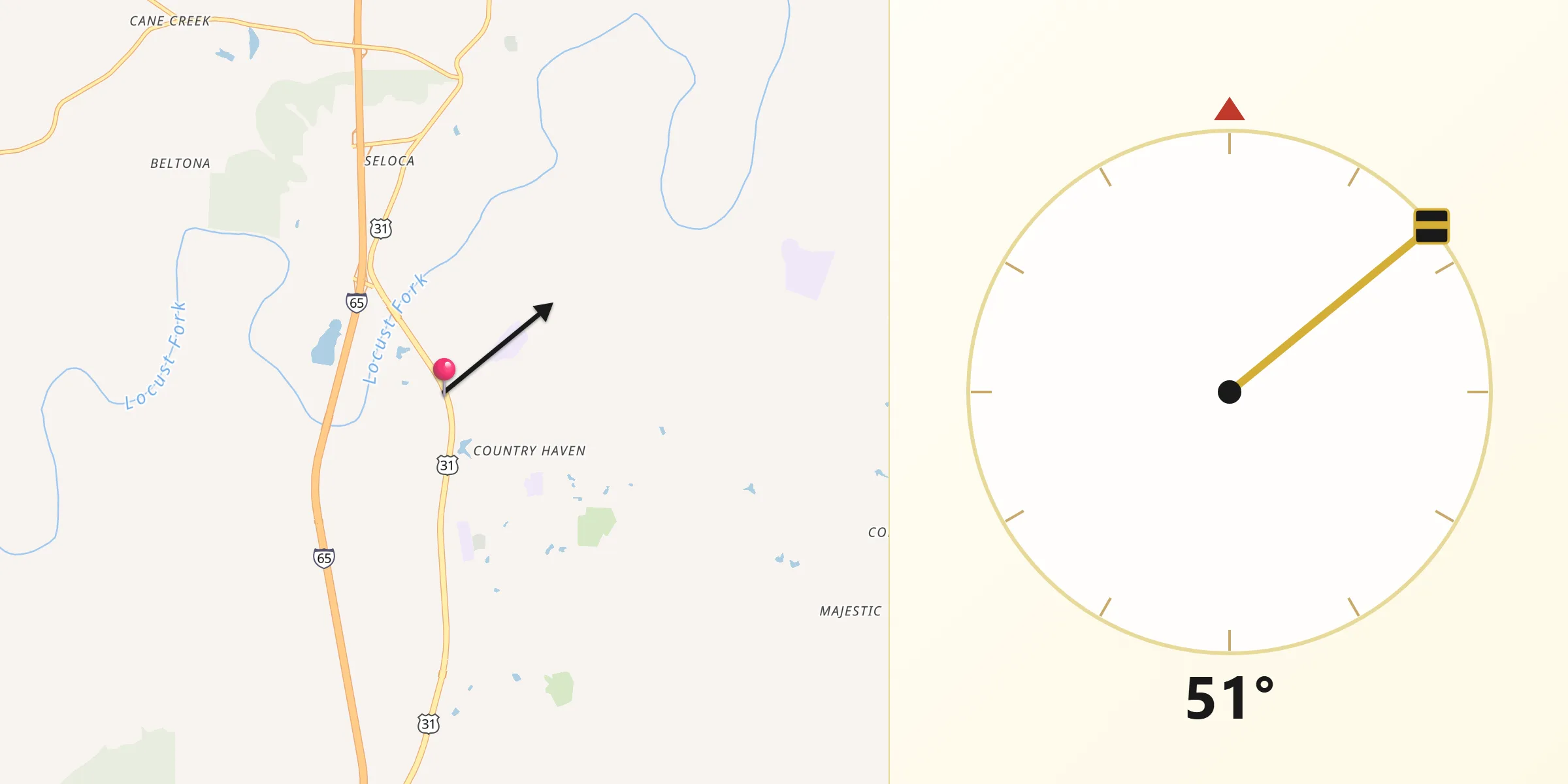Qibla Direction from Kimberly
