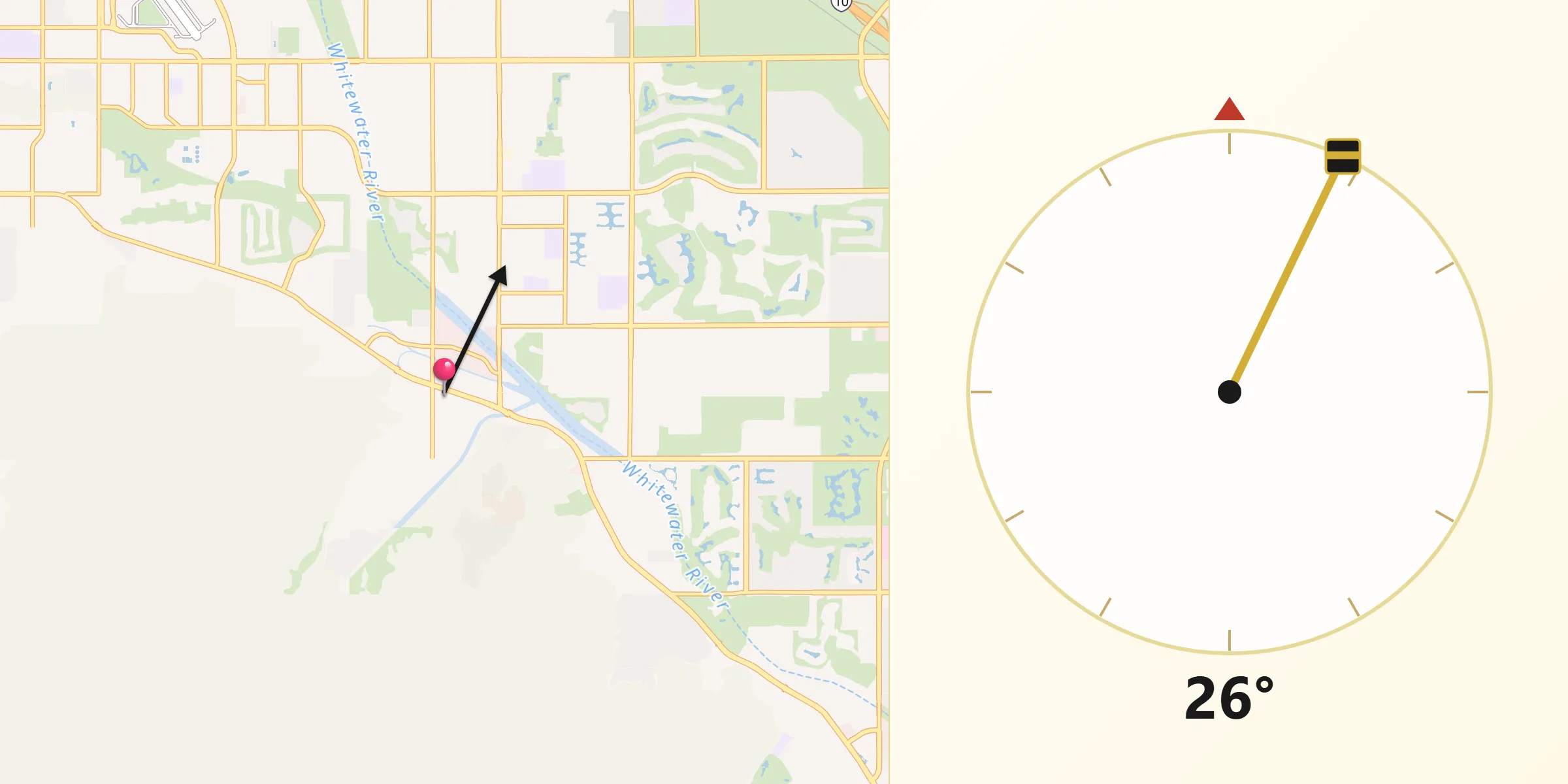 Qibla Direction from Cathedral City