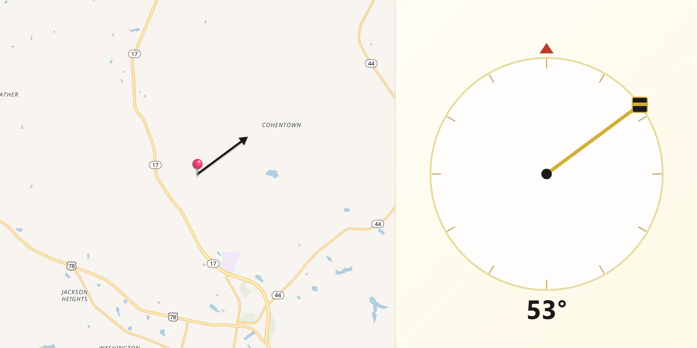 Qibla Direction from Wilkes
