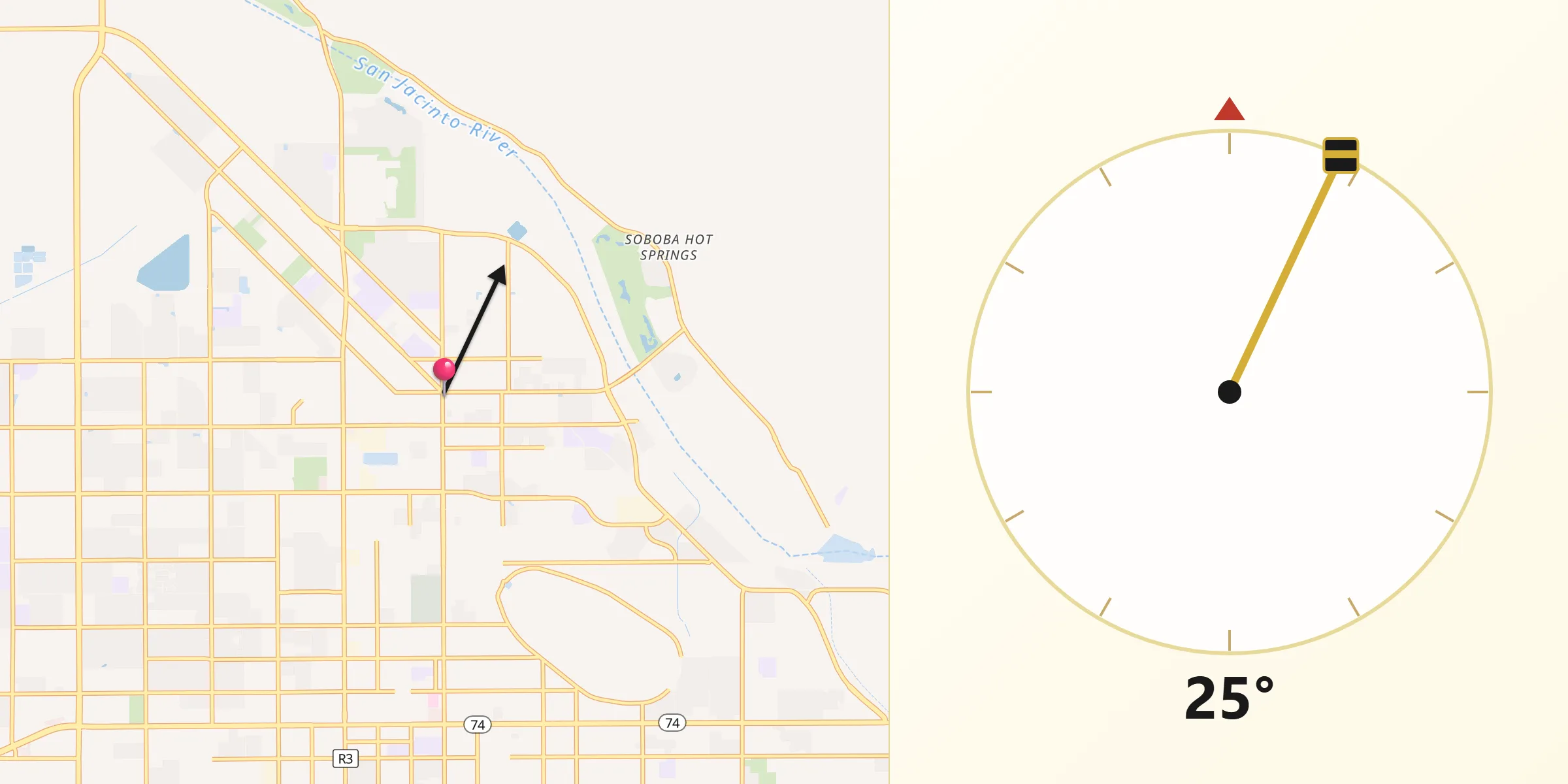 Qibla Direction from San Jacinto