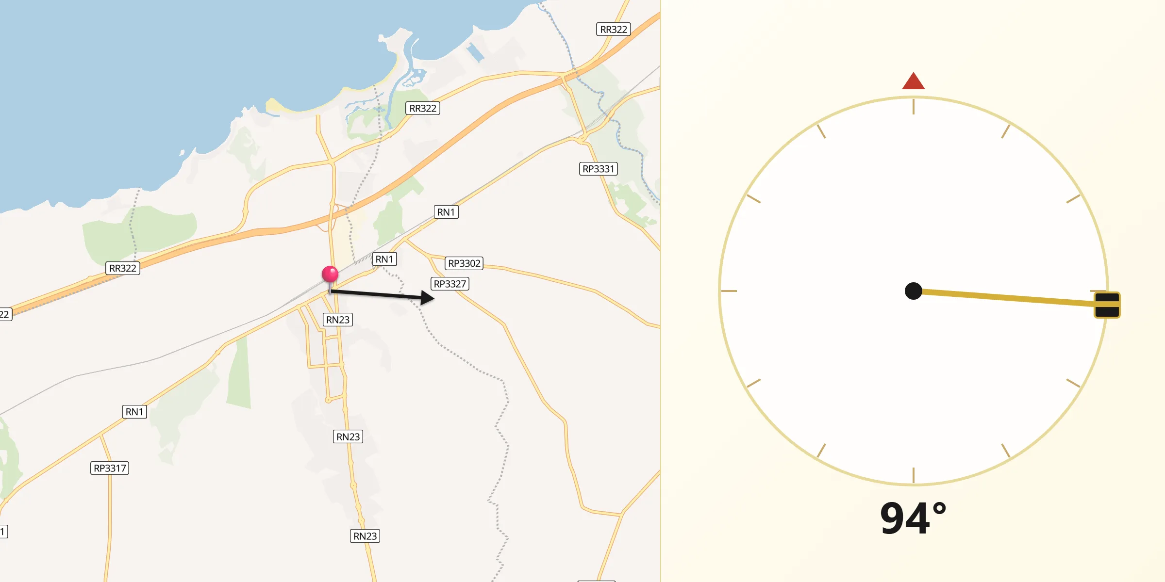 اتجاه القبلة من بوزنيقة
