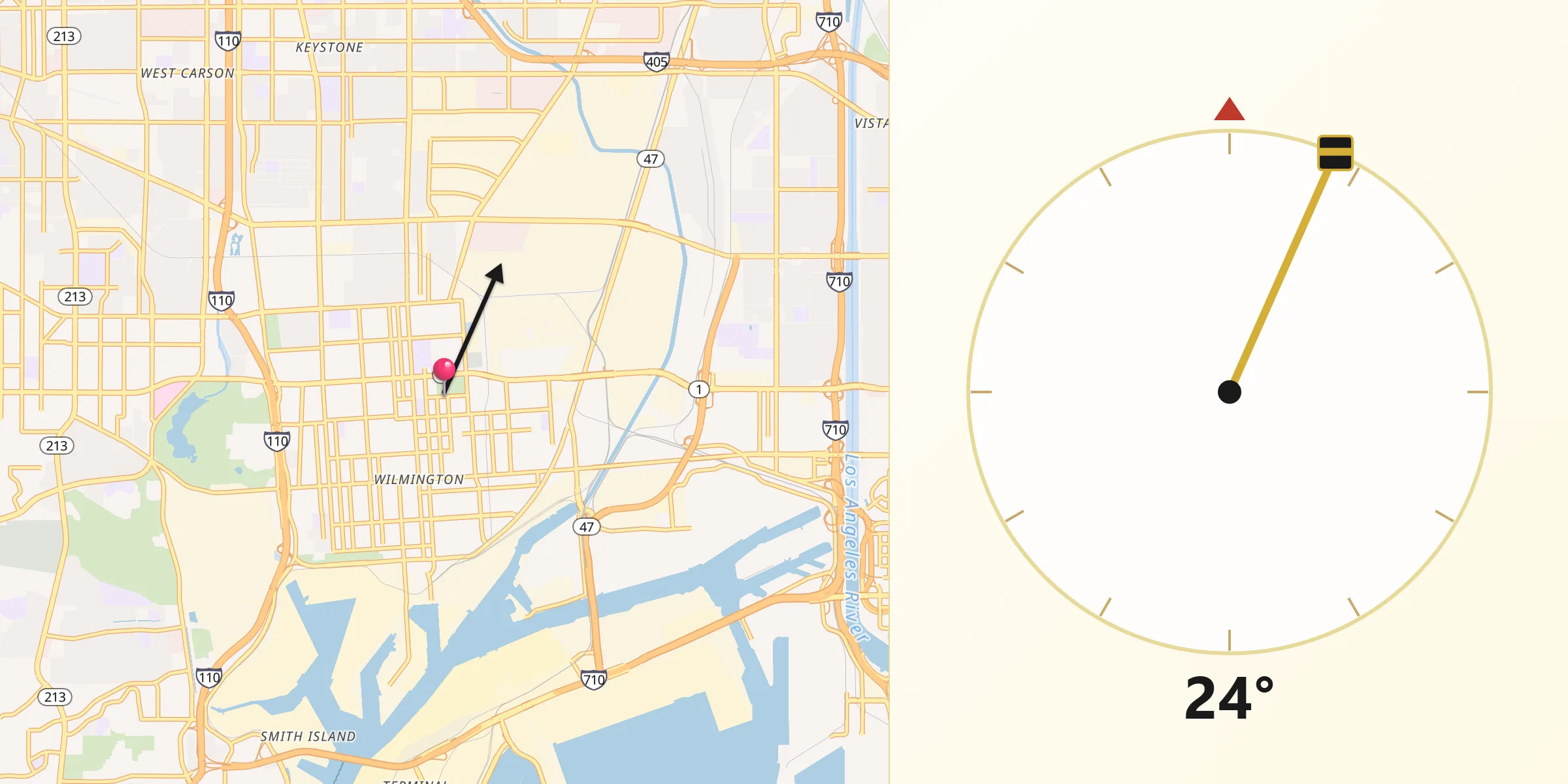 Qibla Direction from Wilmington